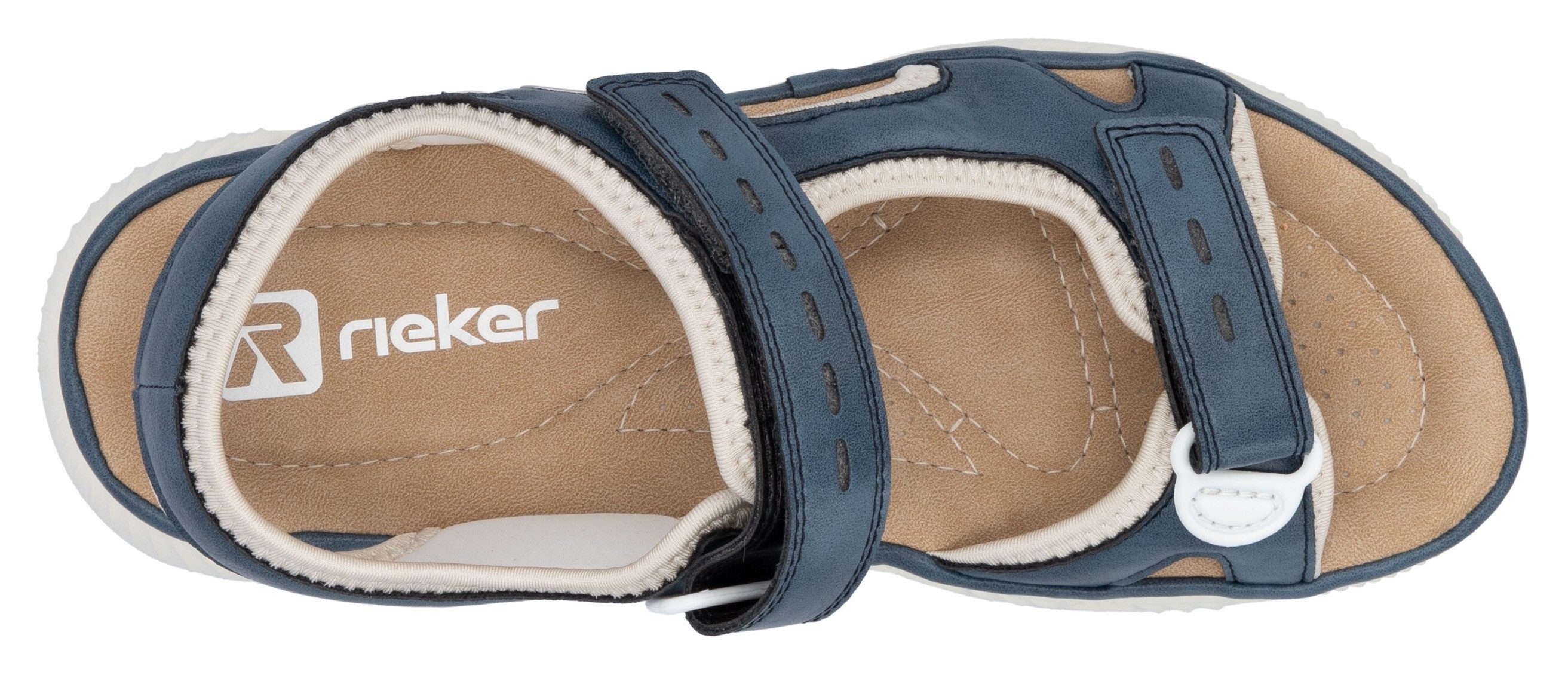 RIEKER Sport Sandalen Outdoorsandalen zomerschoen, sandaal, plateauhak met klittenbandsluitingen