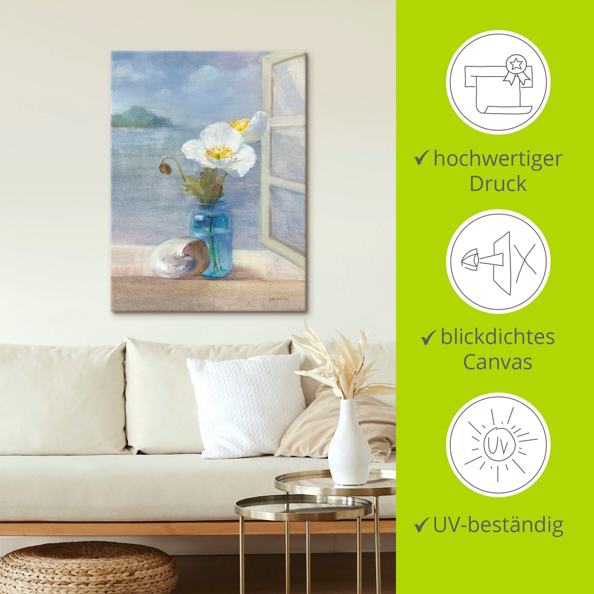 Artland Artprint Kusten bloemen II als artprint op linnen, poster in verschillende formaten maten