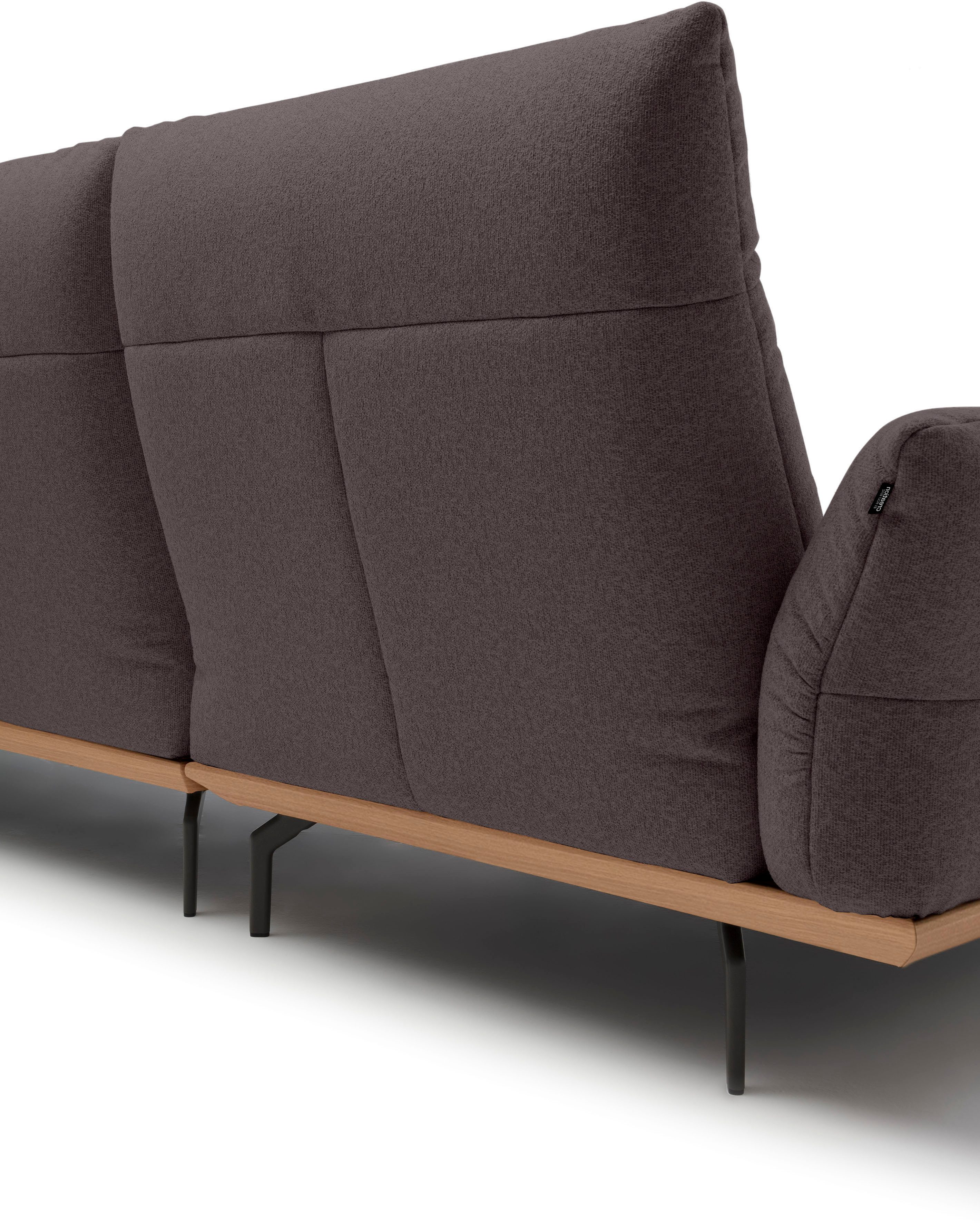 Creation BY ROLF BENZ Hoekbank CR.460 Sokkel in eiken, onderstel in umbra grijs, breedte 338 cm
