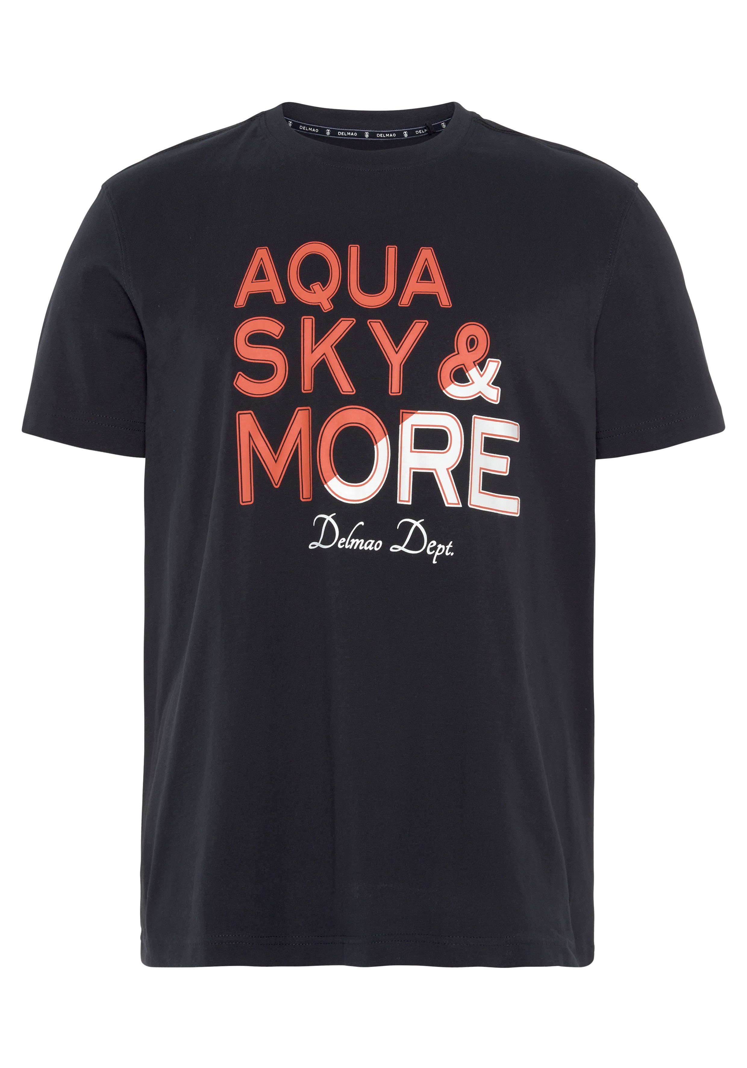 DELMAO T-shirt Korte mouw, bedrukt, ronde hals, van katoen