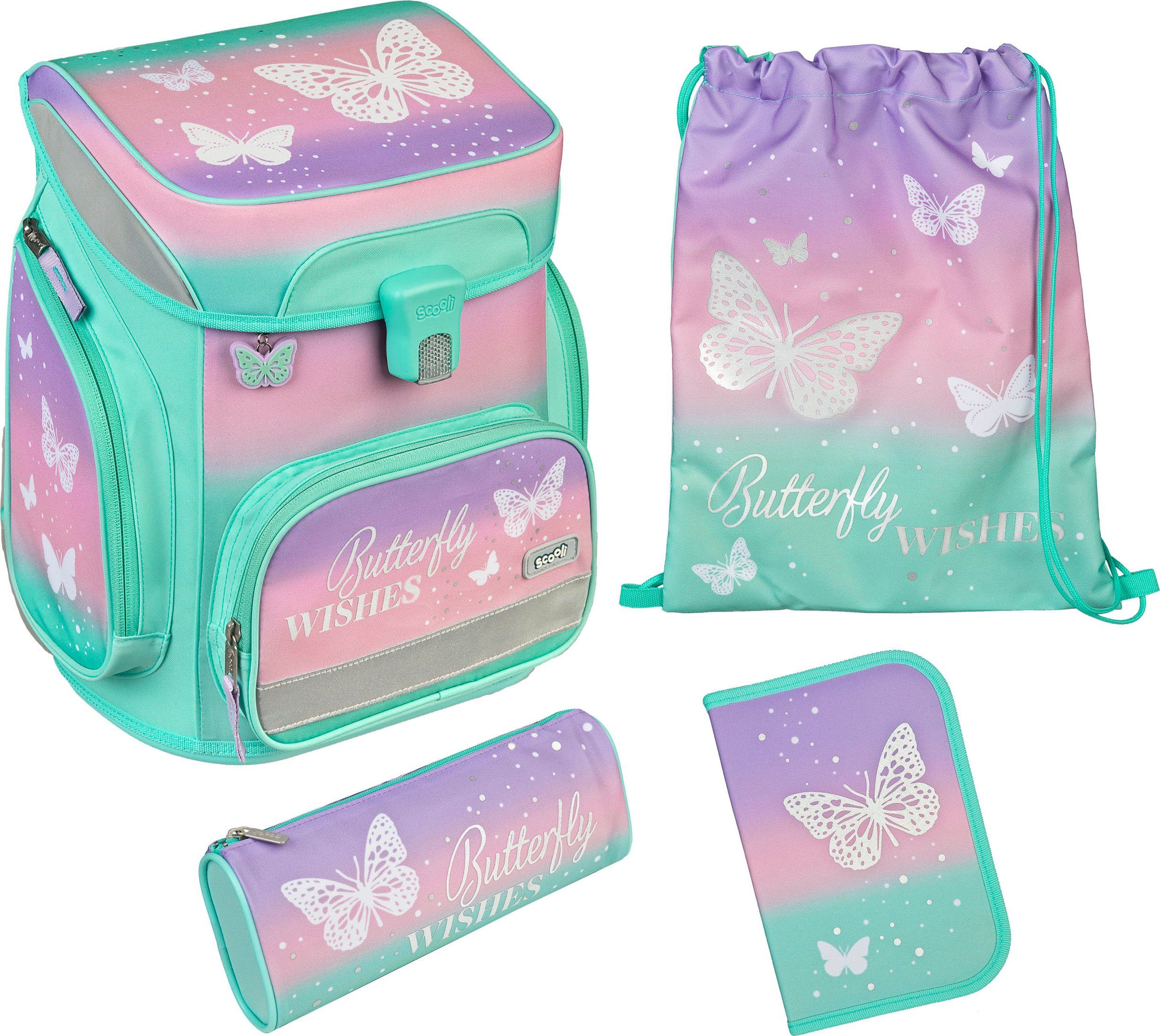 Scooli Schooltas EasyFit, Butterfly Wishes (5-delig) schooltassen blauw