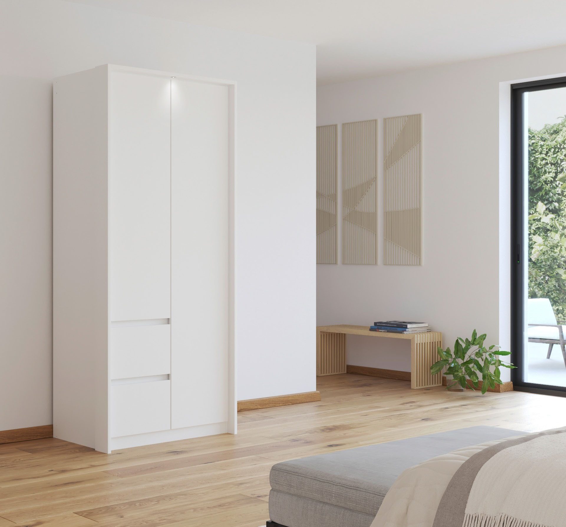rauch Draaideurkast Mainz met passe-partout optioneel met verlichting, buitendeuren met push-to-openfunctie