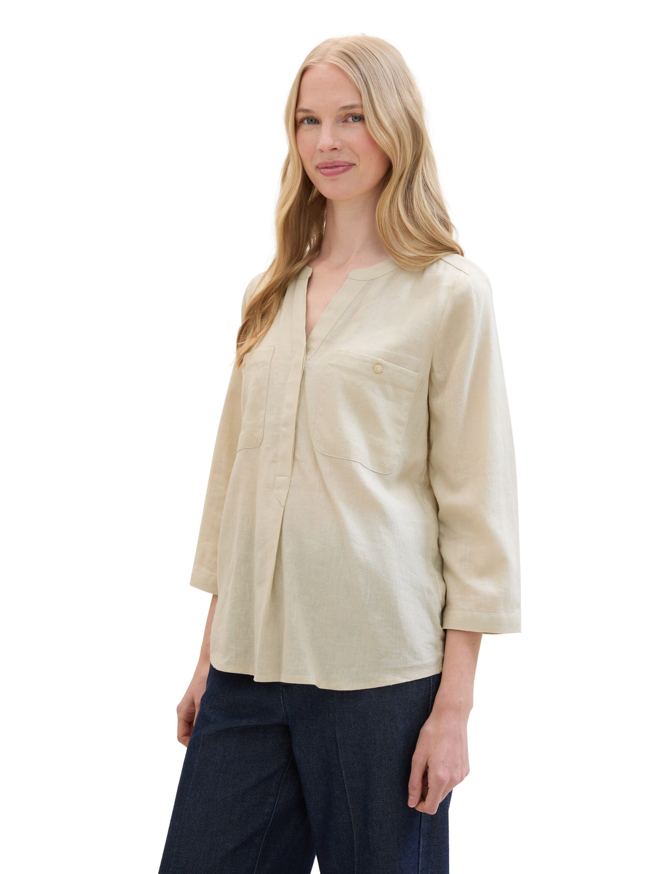 Tom Tailor Blouse zonder sluiting met linnen