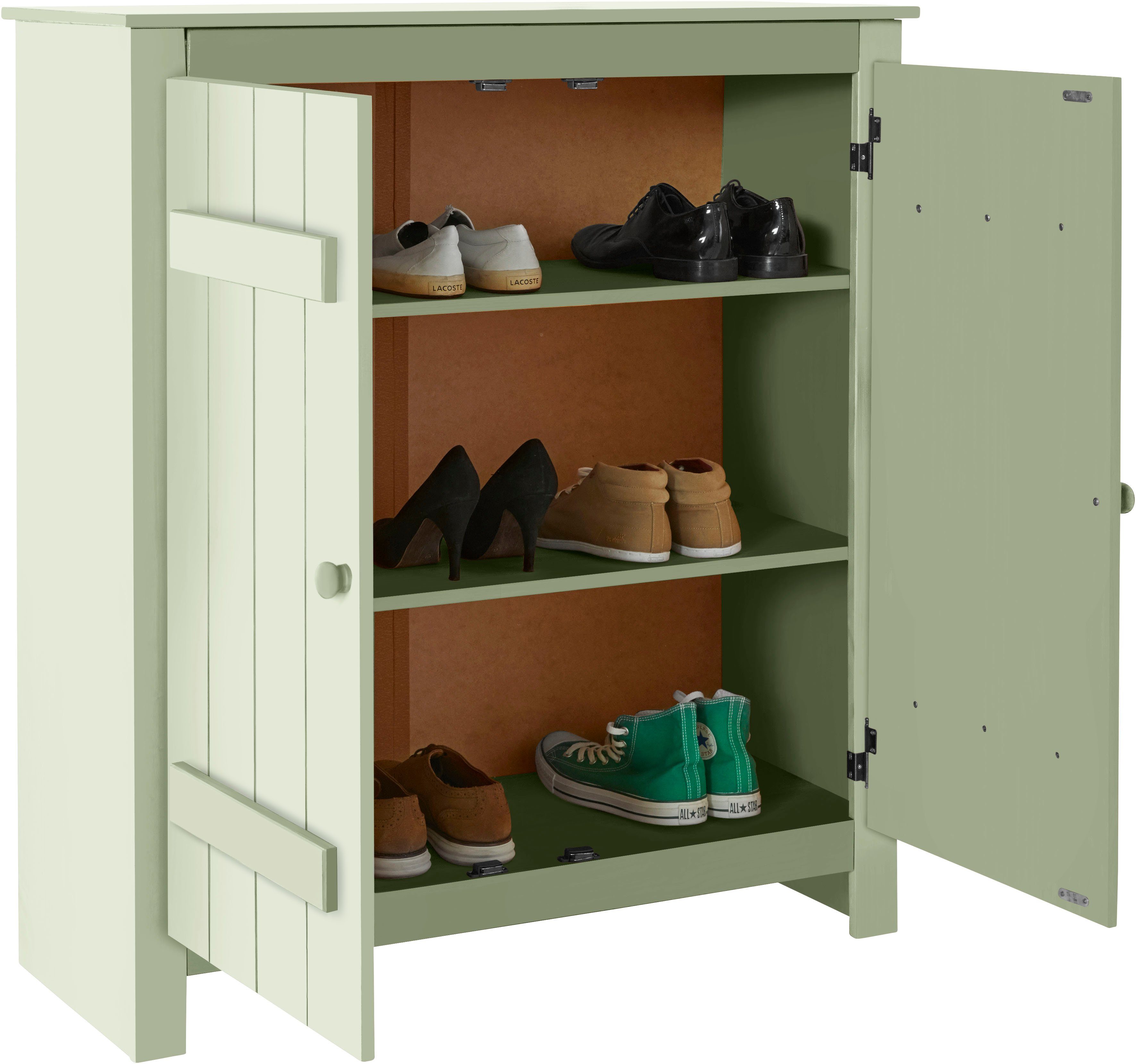 Home affaire Schoenenkast Bertram Massief hout, 2 verstelbare planken, magneetsluiting, hoogte 110 cm