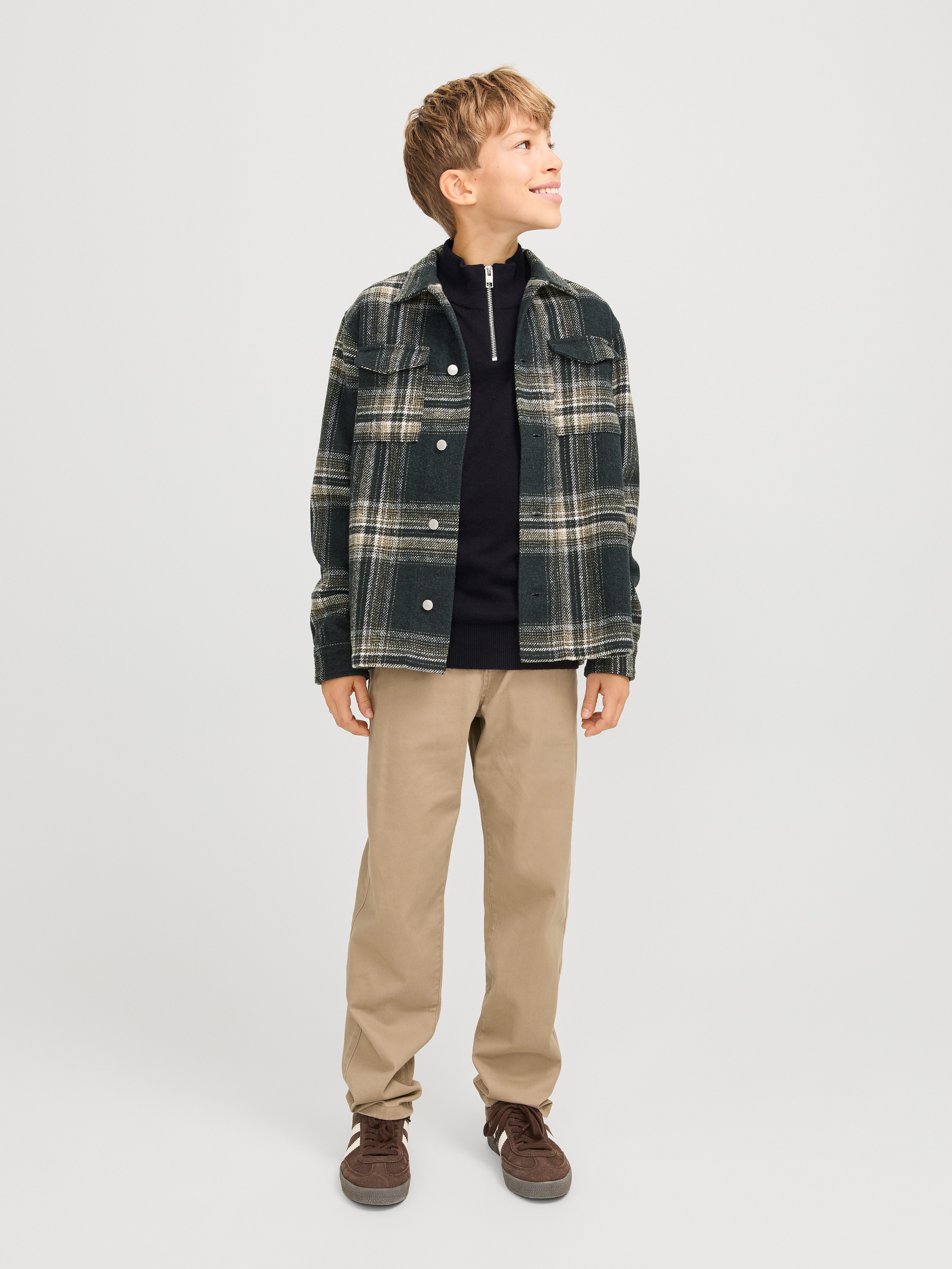 Jack & Jones Junior Schipperstrui JJEEMIL KNIT HALF ZIP NOOS JNR