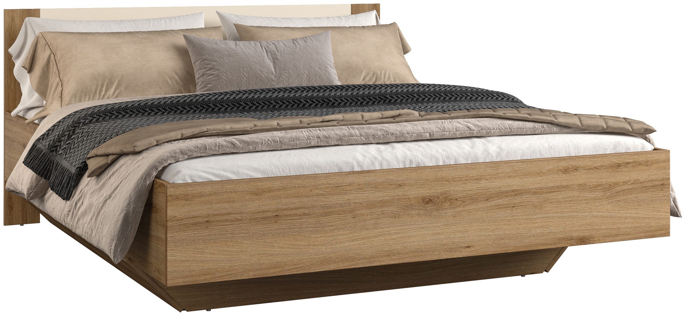 Home affaire Bedframe Bitry, breedte 160 of 180 cm, moderne bedomranding