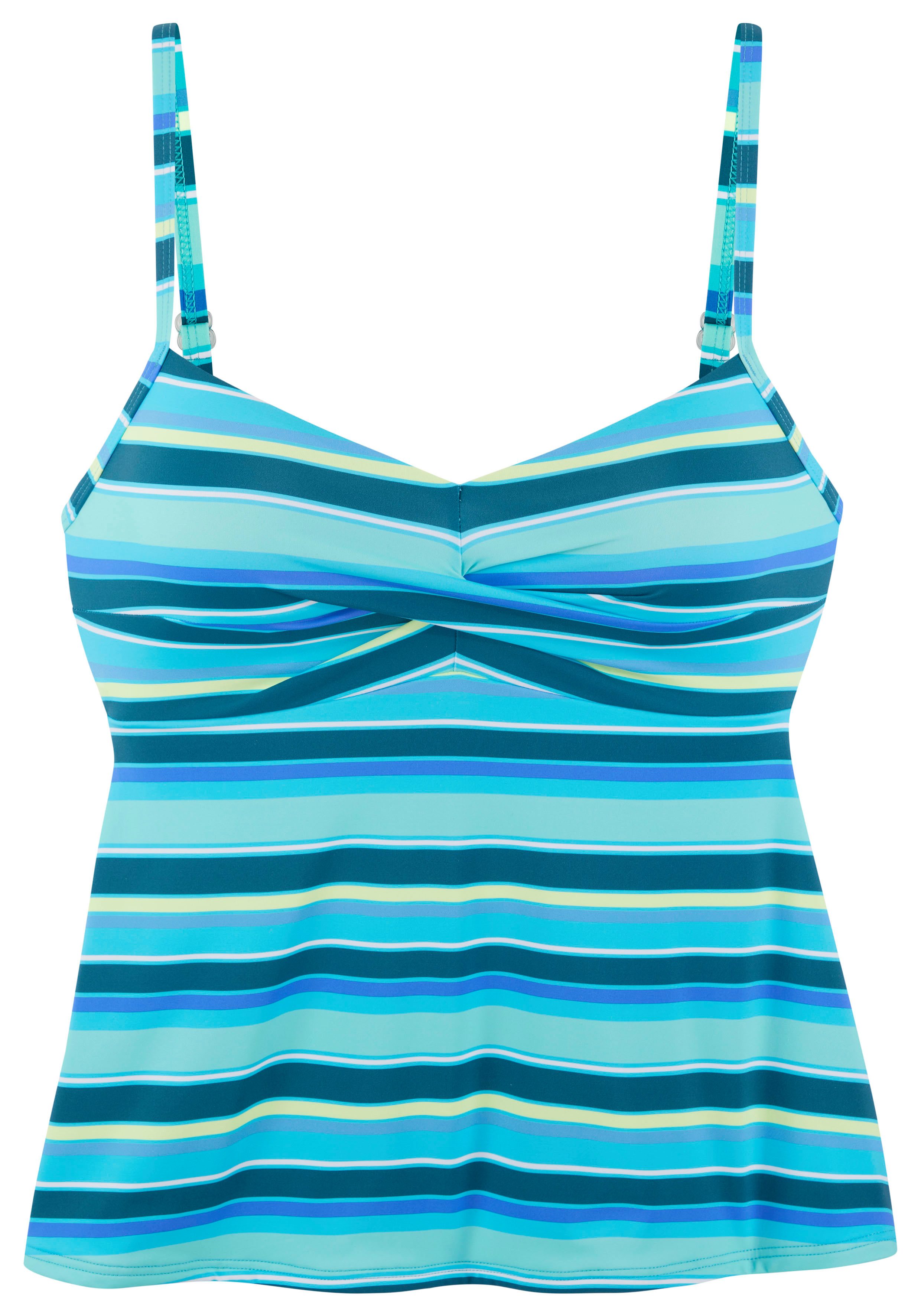 s.Oliver RED LABEL Beachwear Tankinitop met beugels Fun in een trendy streepdessin