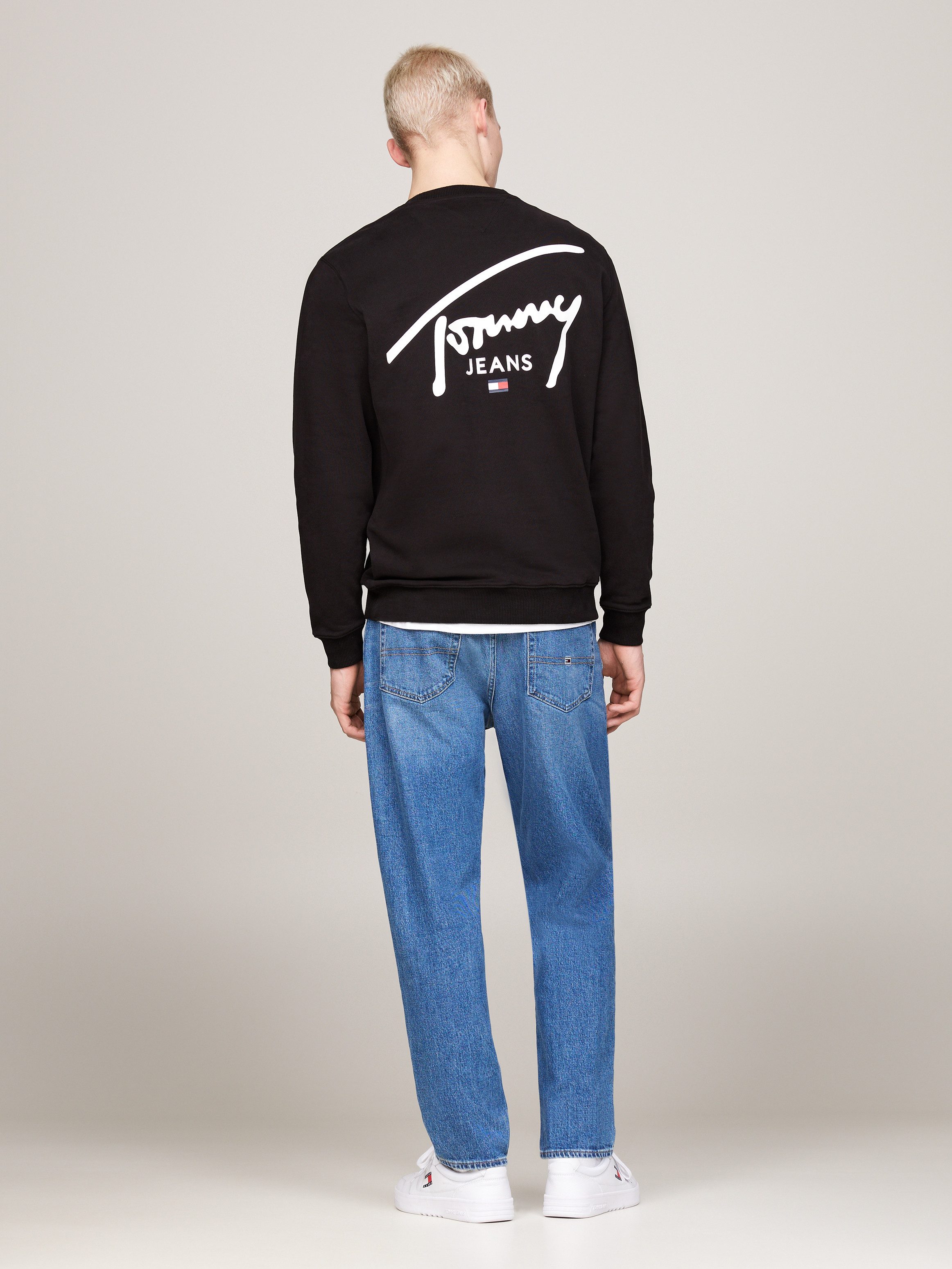 Tommy Jeans Plus Sweater TJM REG ENTRY GRAPHIC CREW EXT Grote maten met logo-inscriptie