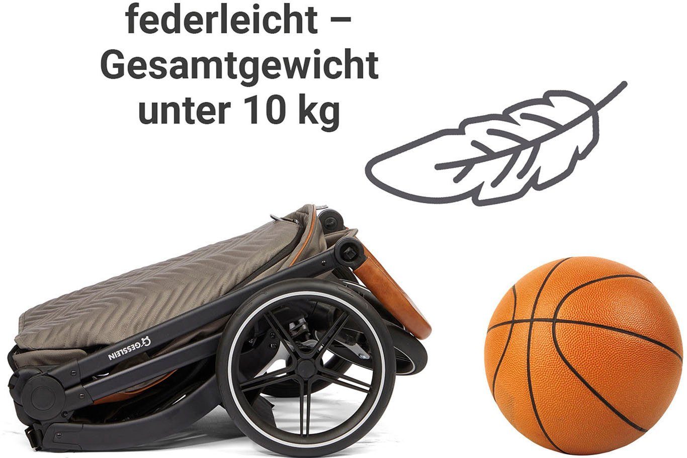 Gesslein Combi-kinderwagen FX4 Soft+ met opzetstukStyle, zwart/cognac