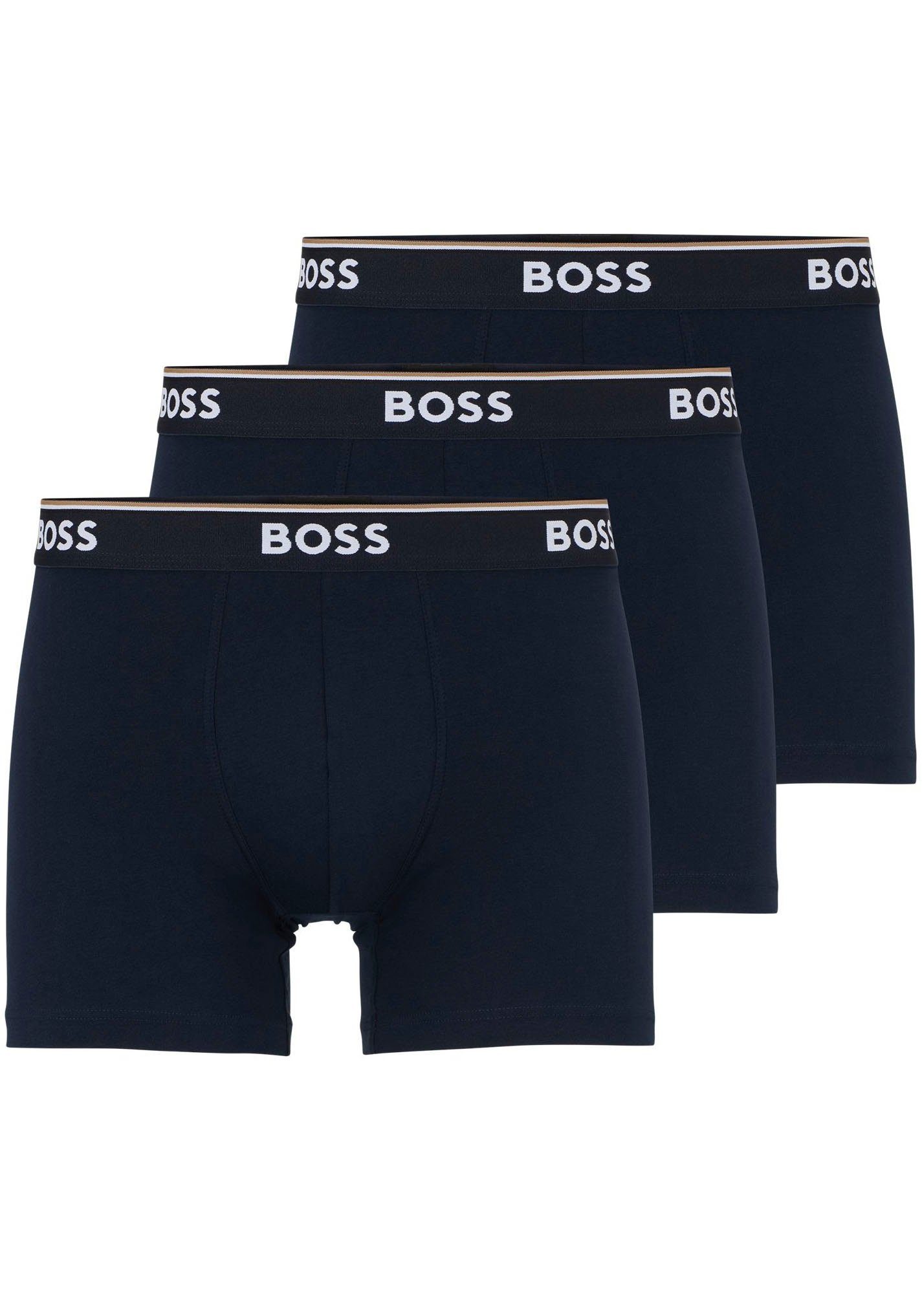 BOSS Lange boxershort BRIEF 3 PACK met in kleur bijpassende weefband (3 stuks)