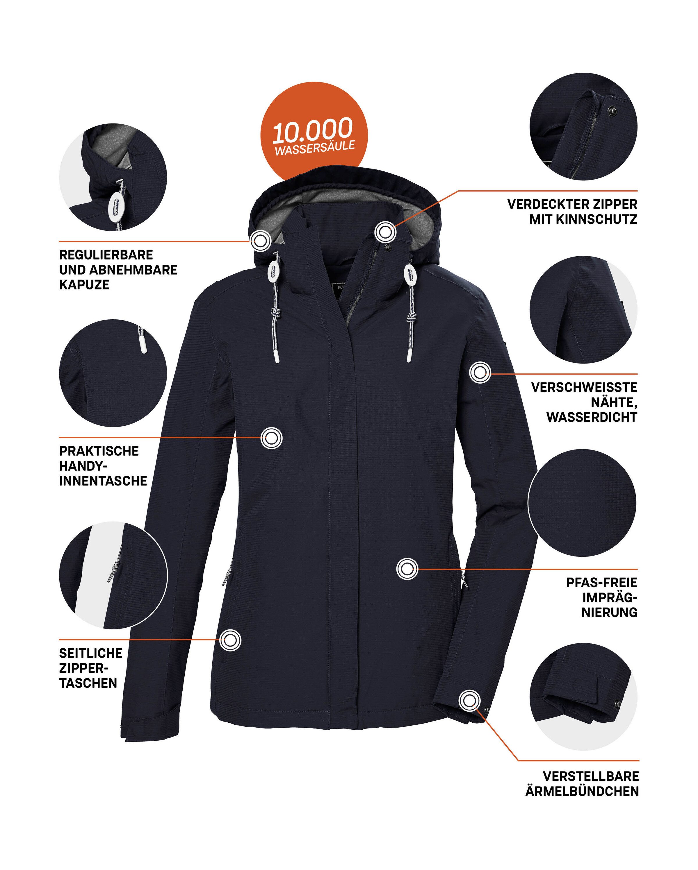 Killtec Outdoorjack KOS 61 WMN JCKT Waterdicht, ademend, afneembare capuchon, duurzame productie