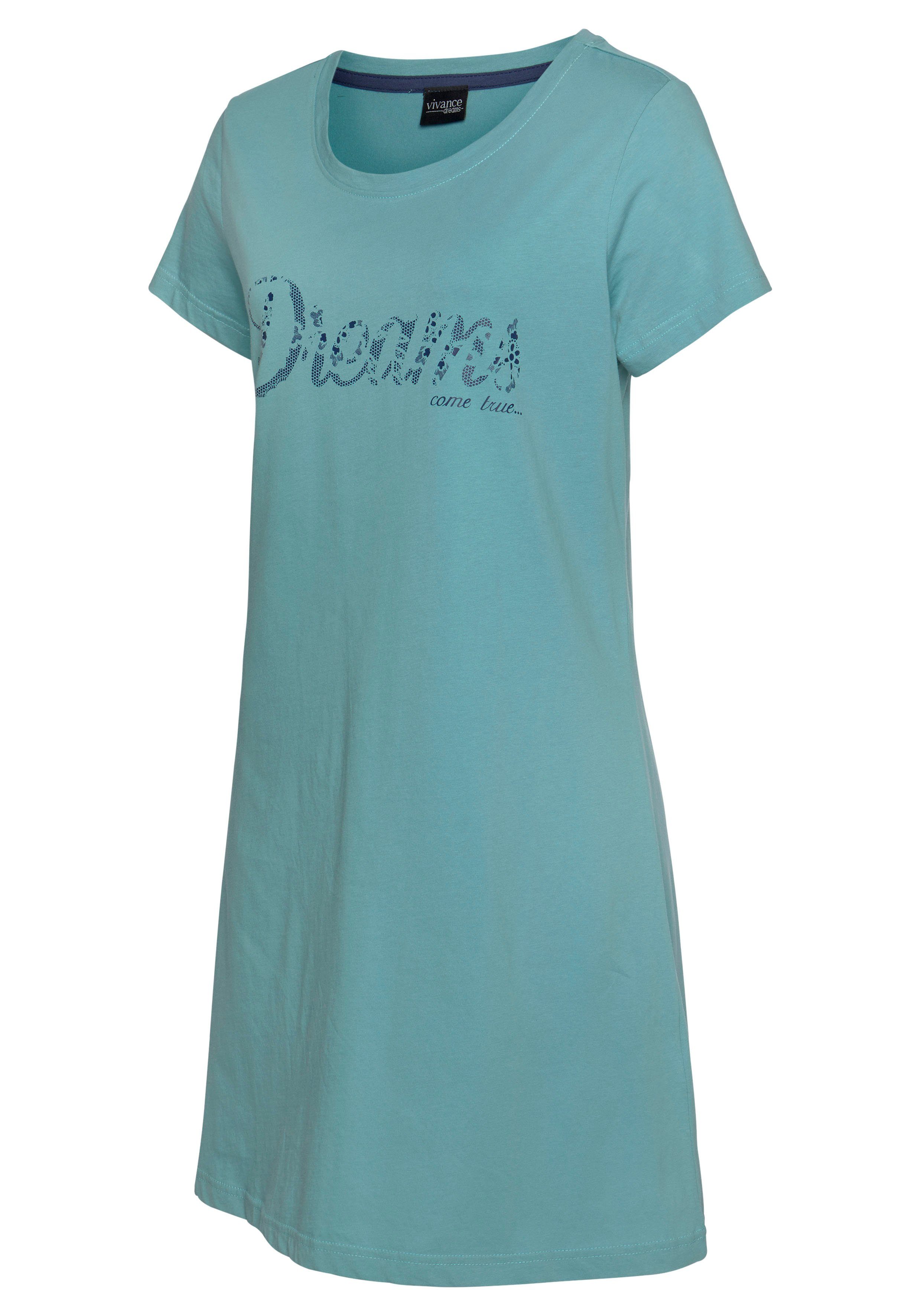 Vivance Dreams Nachthemd met print in kant-look (Set van 2)