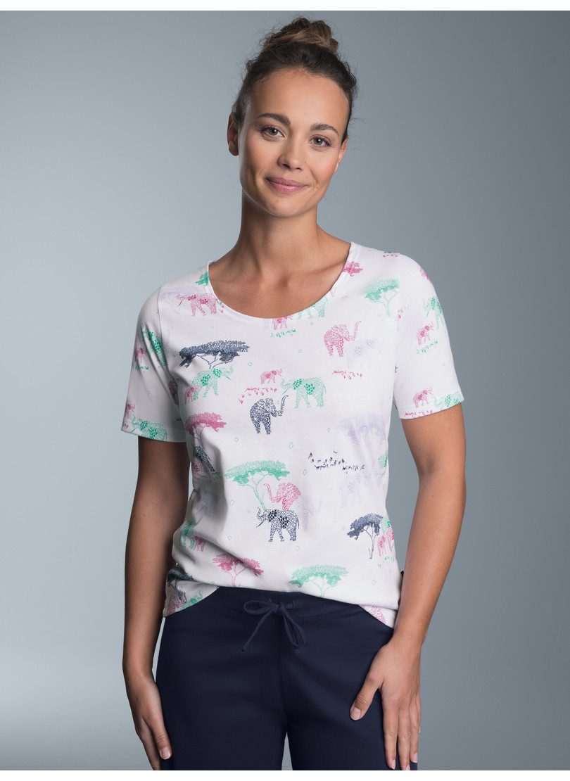 Trigema Pyjama TRIGEMA T-shirt met allover safari-print (1-delig)