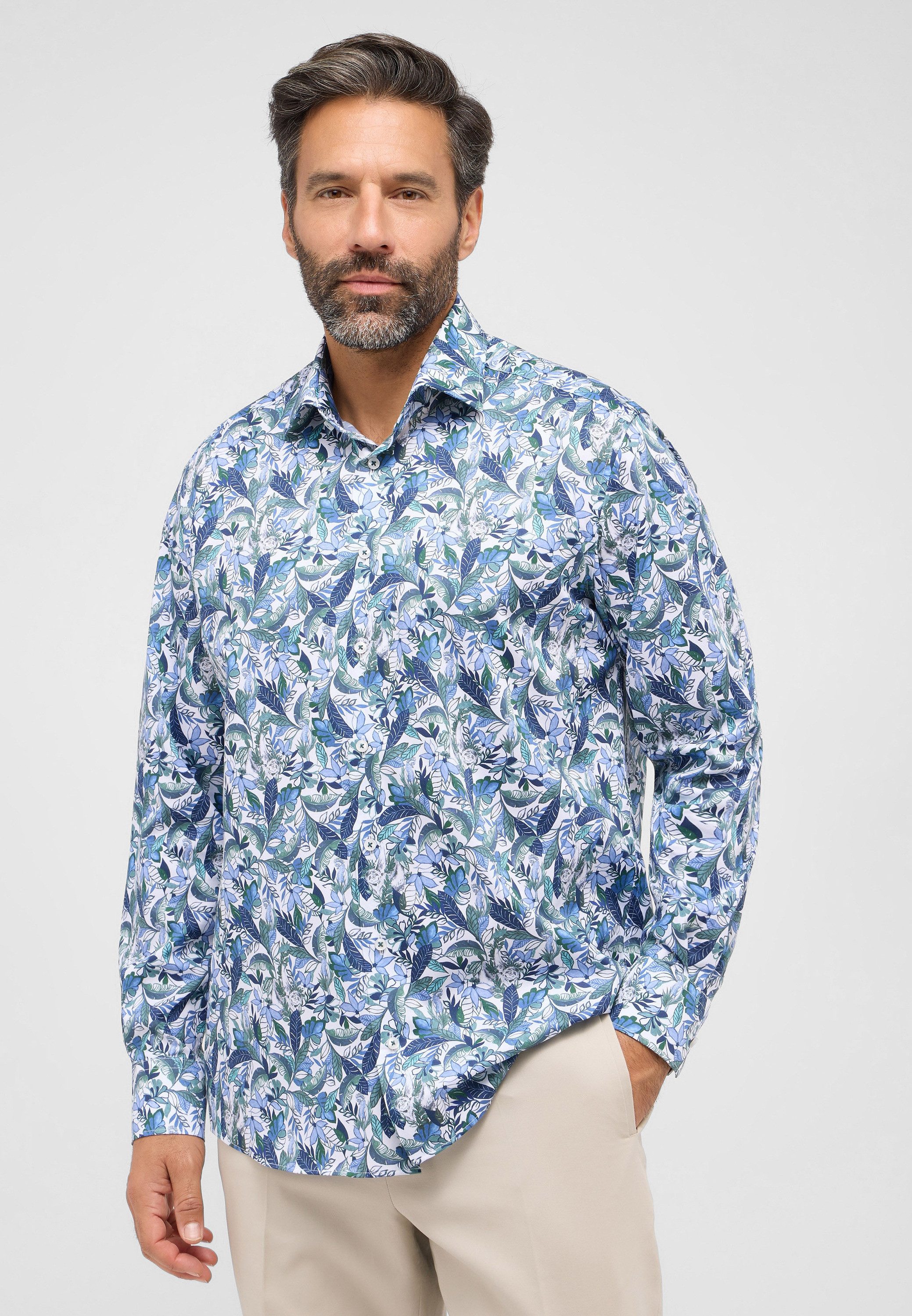 Eterna Overhemd met lange mouwen Comfort fit NON IRON (strijkvrij) heren overhemden maat 44 groen