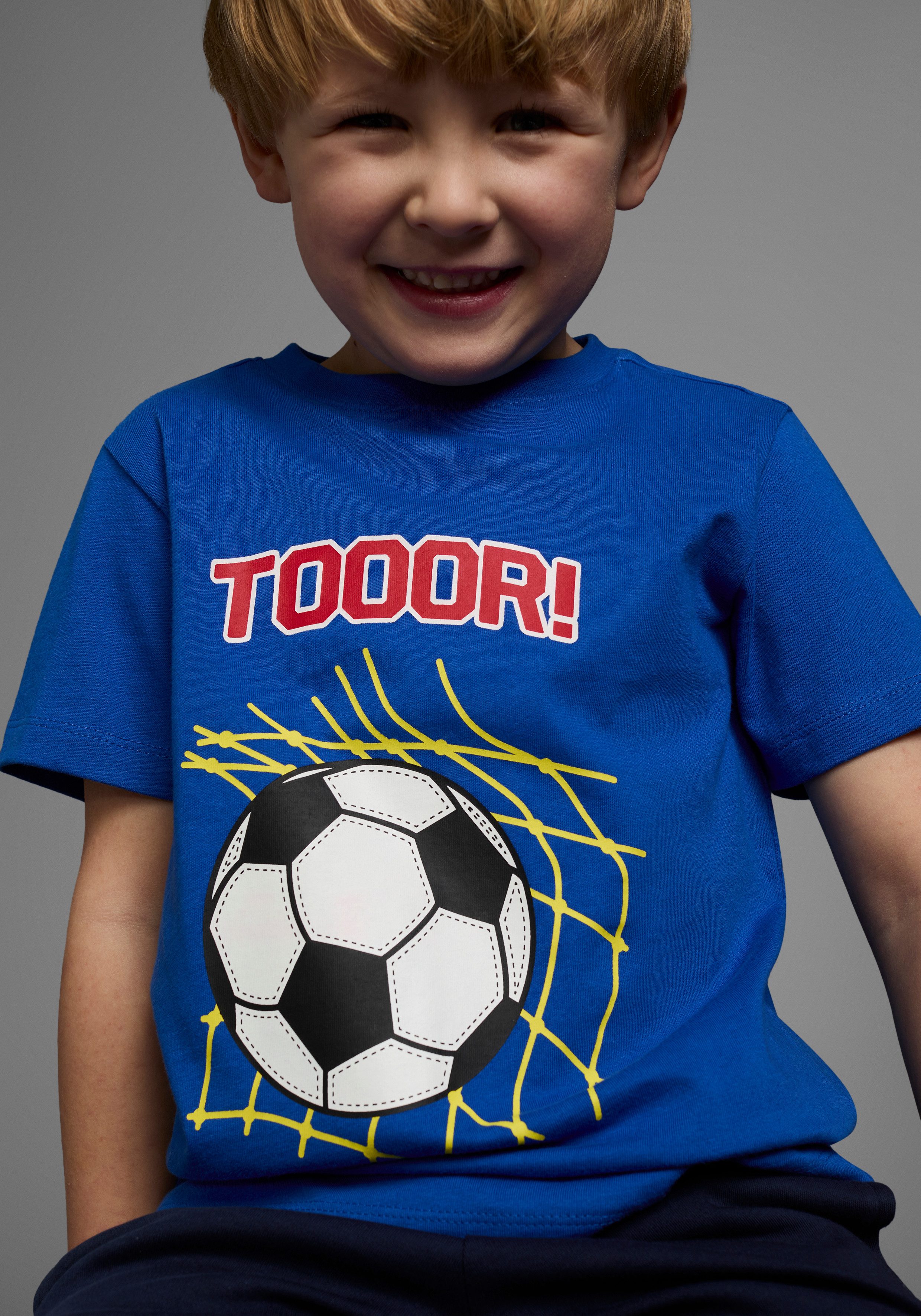 KIDSWORLD T-shirt Voetbal-print: TOOOR Korte mouwen, basic pasvorm, met statements/slogans