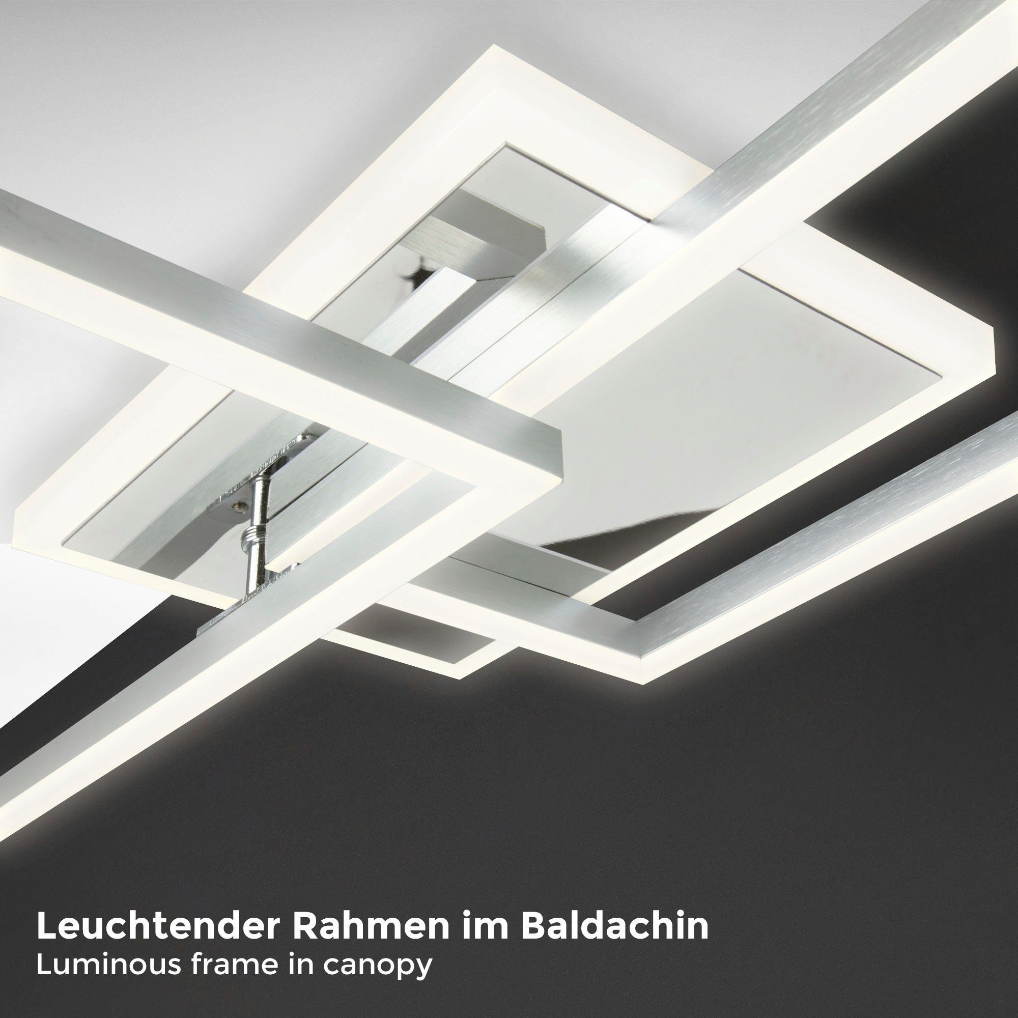 B.K.Licht Led-plafondlamp BK_FR1439 LED plafondlamp, 40 watt, draaibaar, dimbaar, CCT Kleurtemperatuur selecteerbaar, timer, nachtlichtfunctie, afstandsbediening (1 stuk)