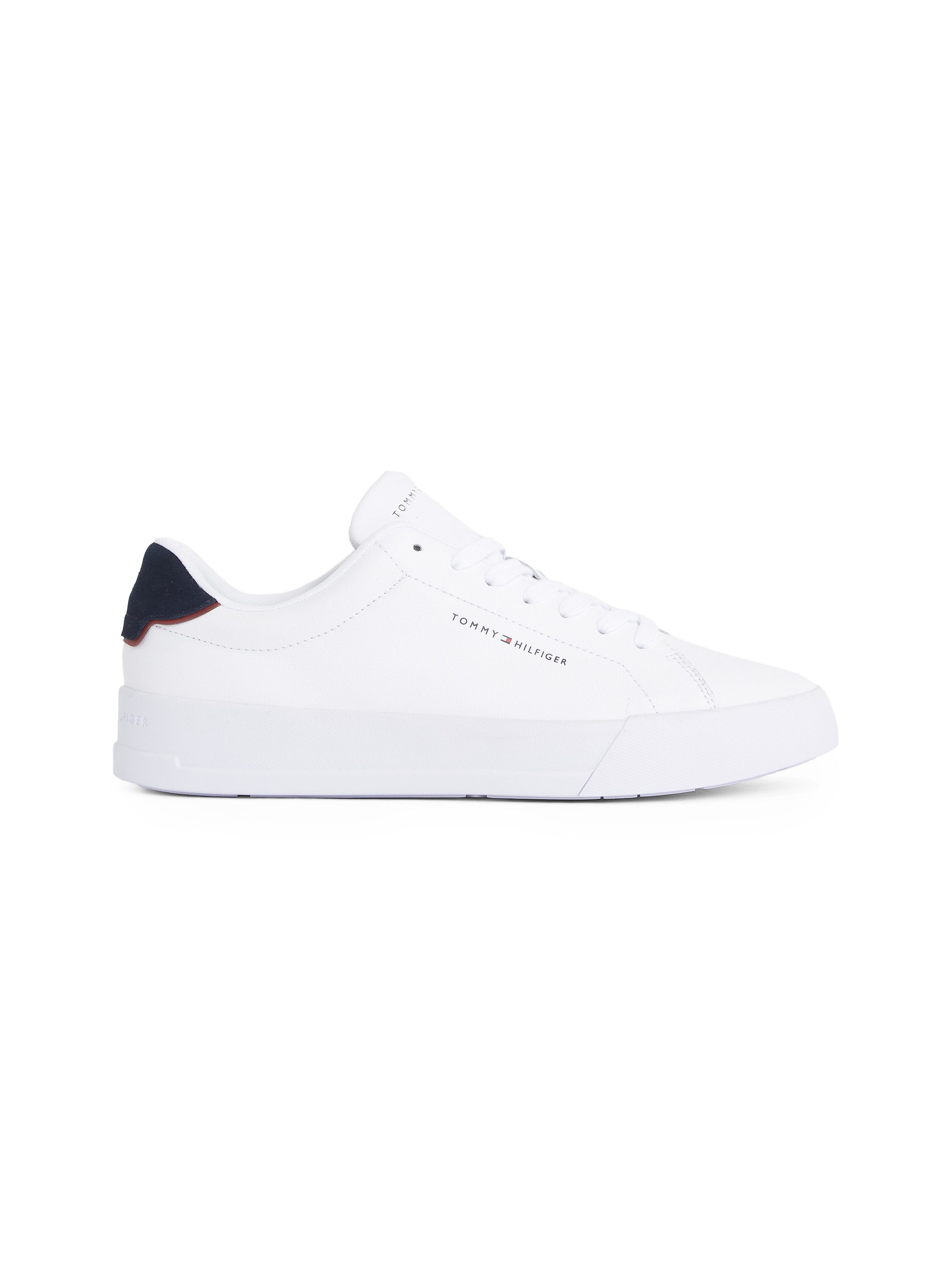 Tommy Hilfiger Sneakers TH COURT LTH DETAIL ESS , vrijetijdsschoen, lage schoen, veterschoen met zijlijk logo-opdruk