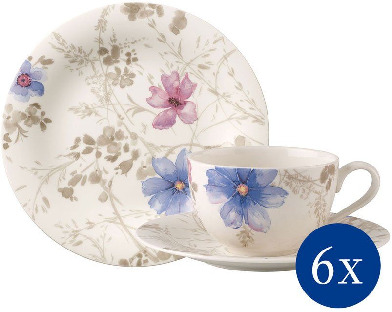 oorlog klink Trouwens Villeroy & Boch Koffieservies Mariefleur Gris Basic met mooi bloemmotief  (set) online kopen | OTTO