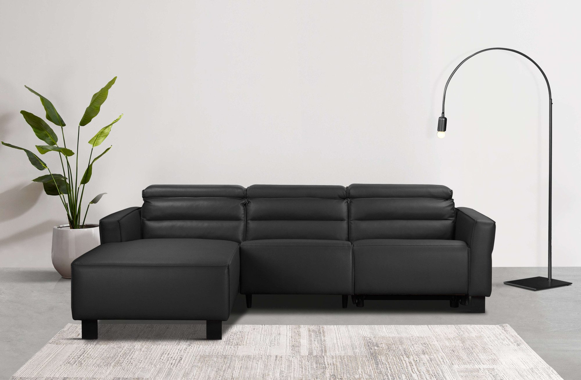 Places of Style Hoekbank Carpari, L-vorm, 263 cm, handmatige of elektrische relaxfunctie