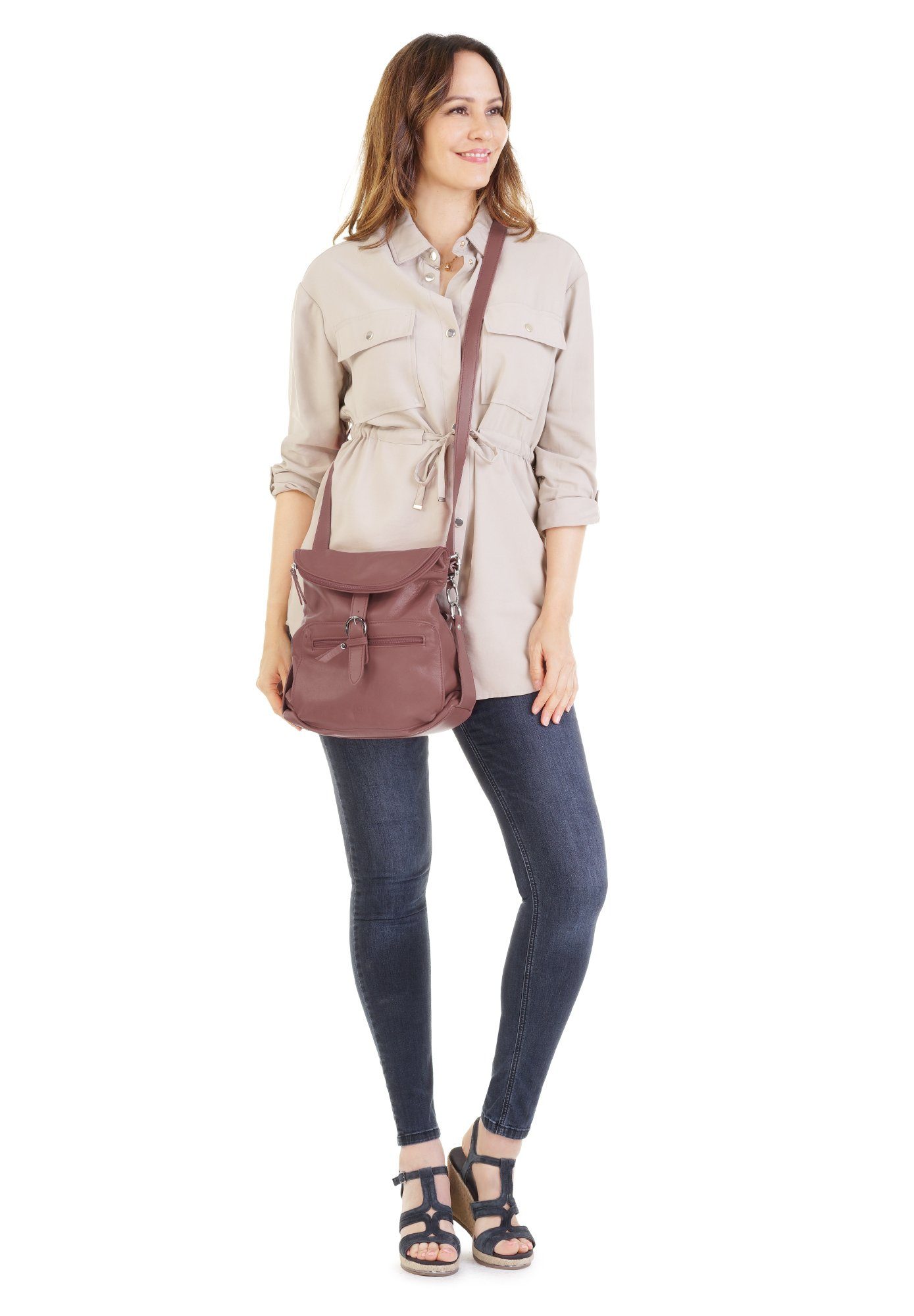 Forty Degrees Rugzak echt leer, made in italy