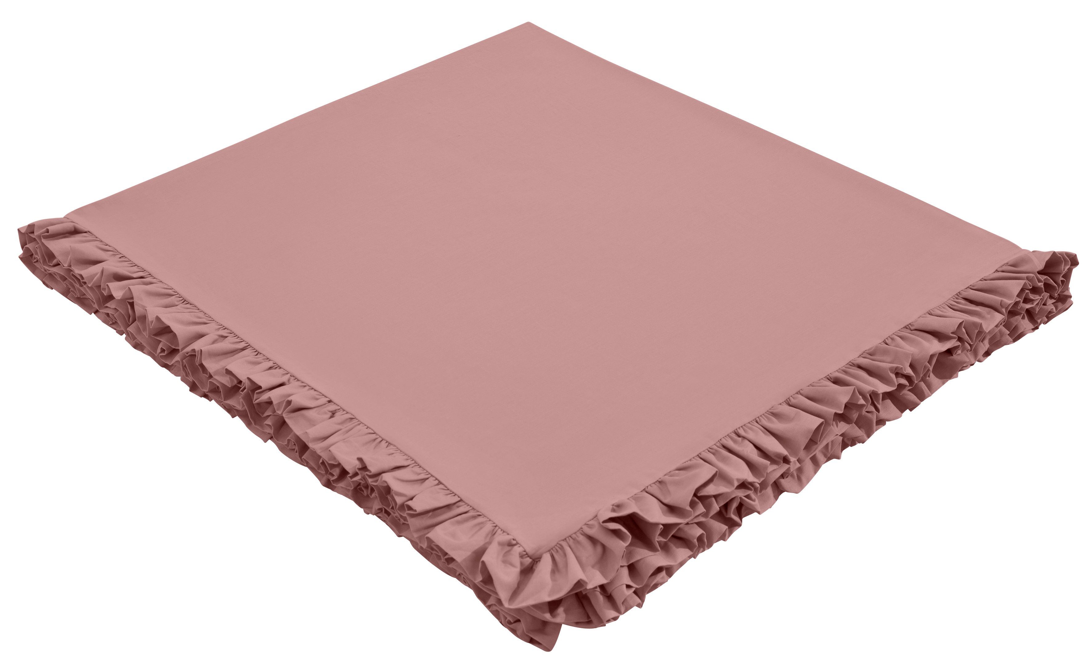 Home affaire Sprei Violetta, luchtige sprei met franjes, zonder voering met volants, 100% katoen, ook als tafelkleed te gebruiken