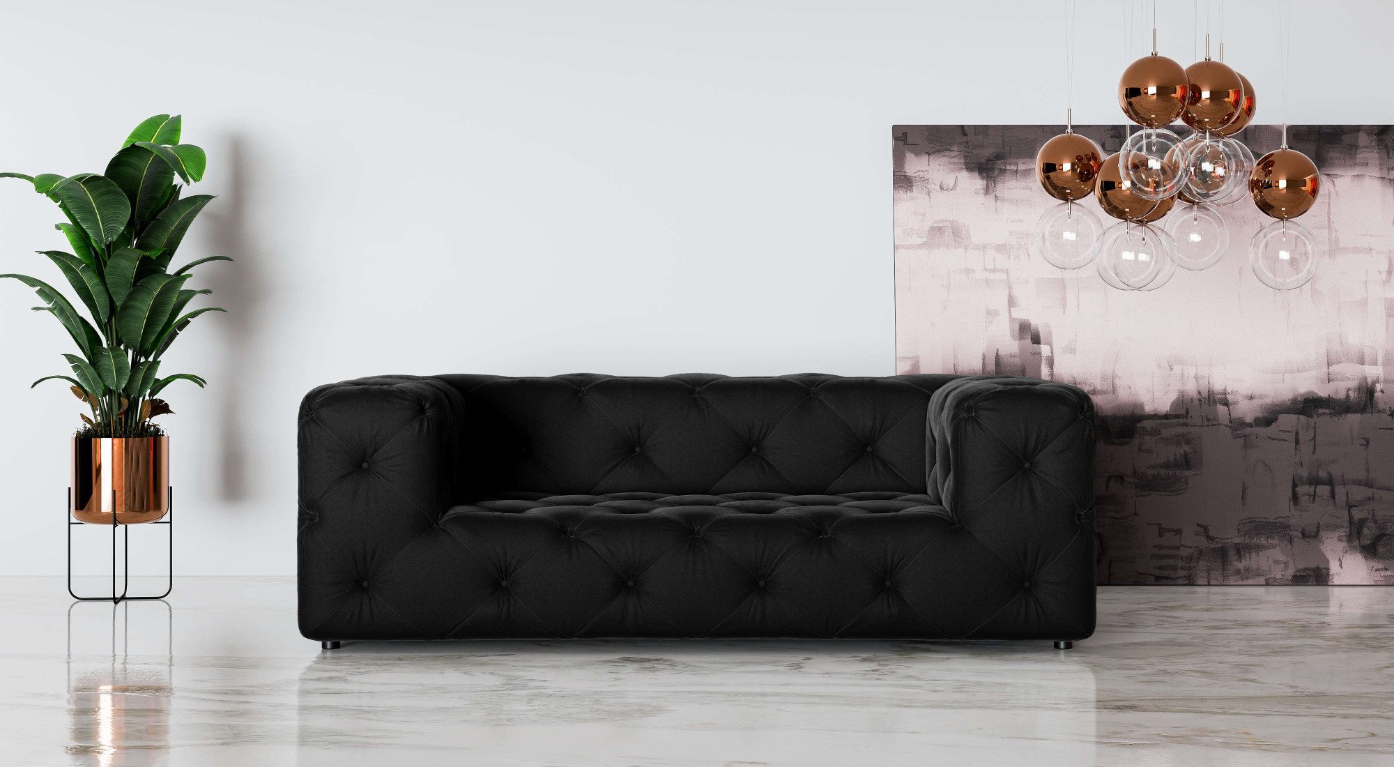 Places of Style 2-zitsbank FOLLINA 2-zits bank met klassieke chesterfield knoopverwerking