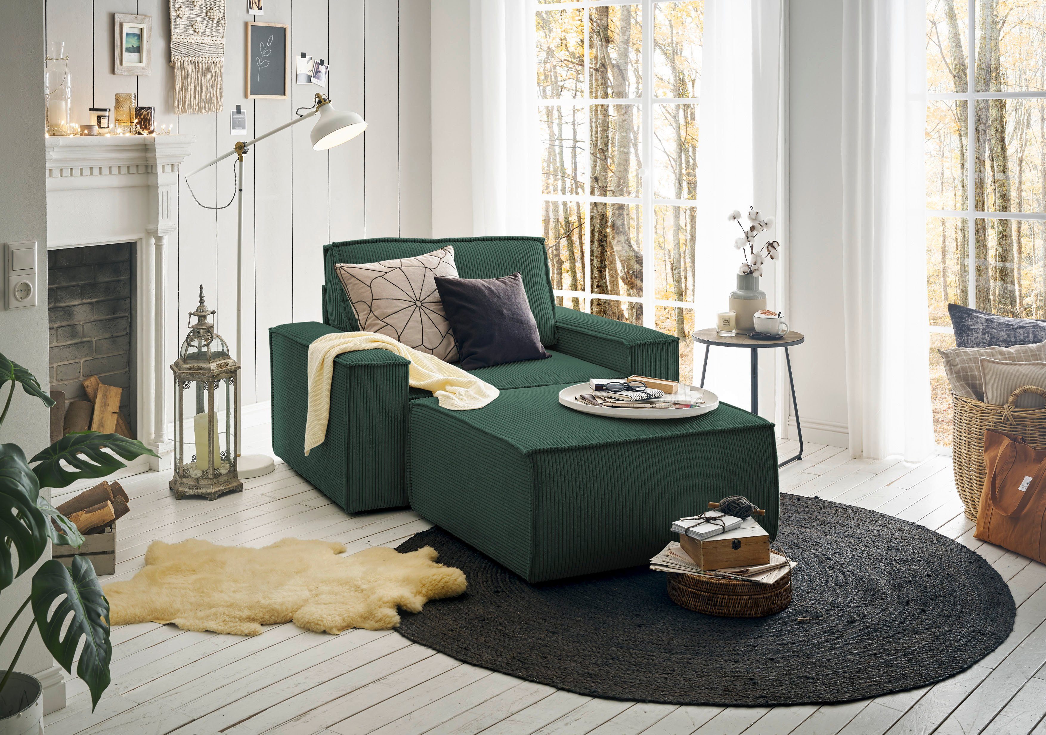 Home affaire Fauteuil Sherwood Loveseat en hocker als set, passend bij de bekleding-serie SHERWOOD