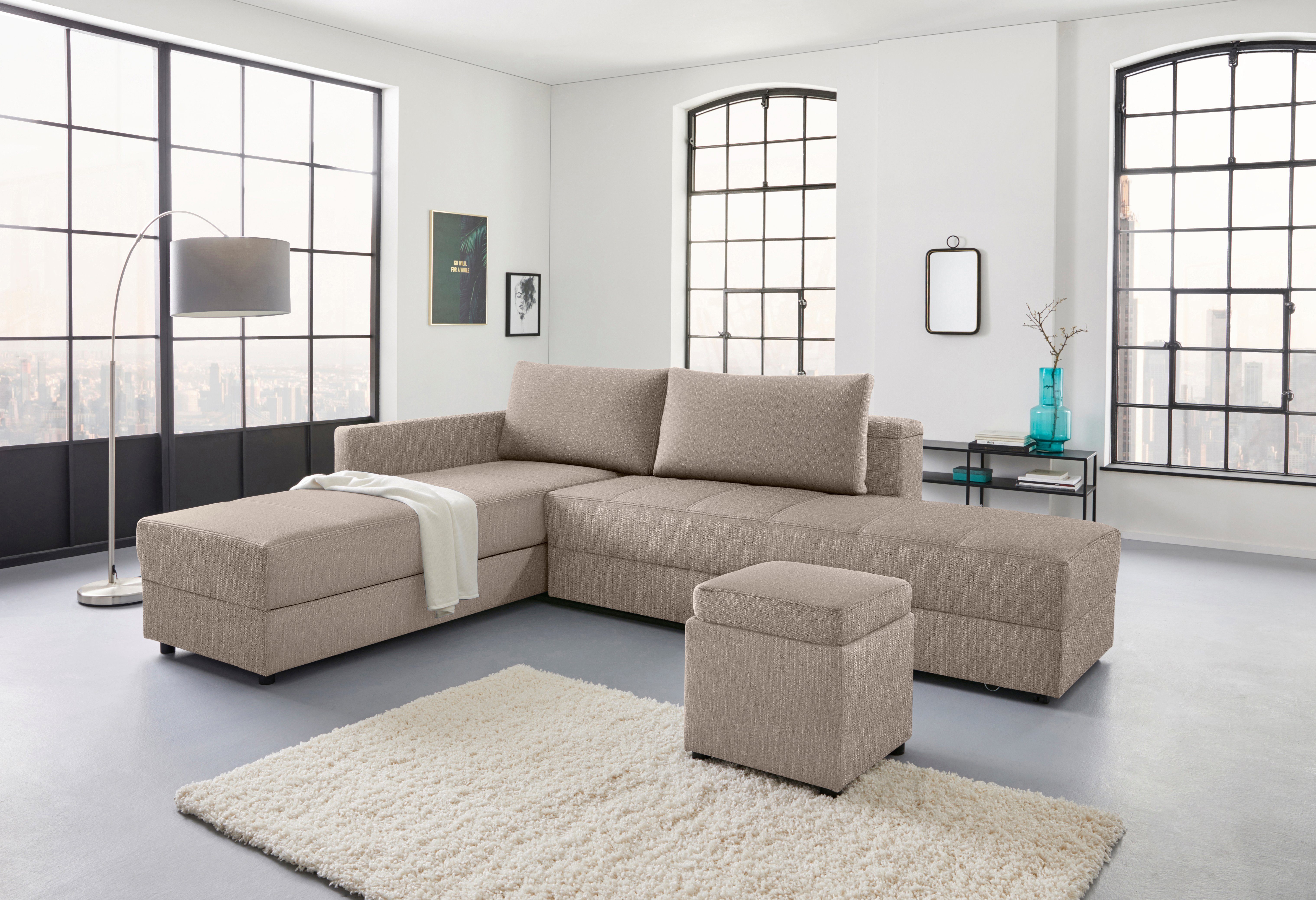 LOOKS BY WOLFGANG JOOP Hoekbank LooksIII L-vorm door draaifunctie tot bed verwisselbaar, inclusief opbergvak