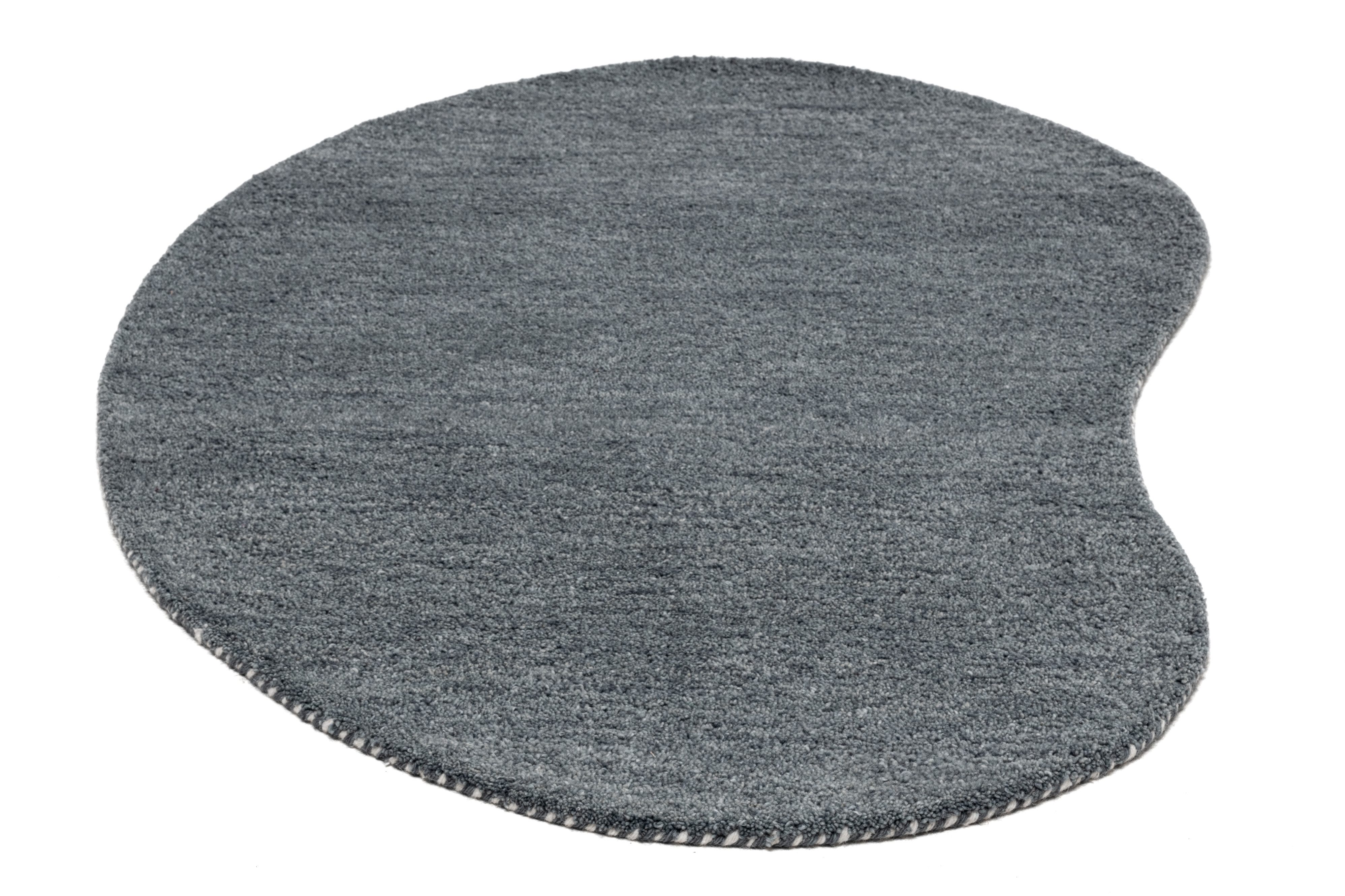 THEKO Wollen kleed Gabbeh uni, Handgeweven vloerkleed, mêlee, zuivere wol, met de hand geweven