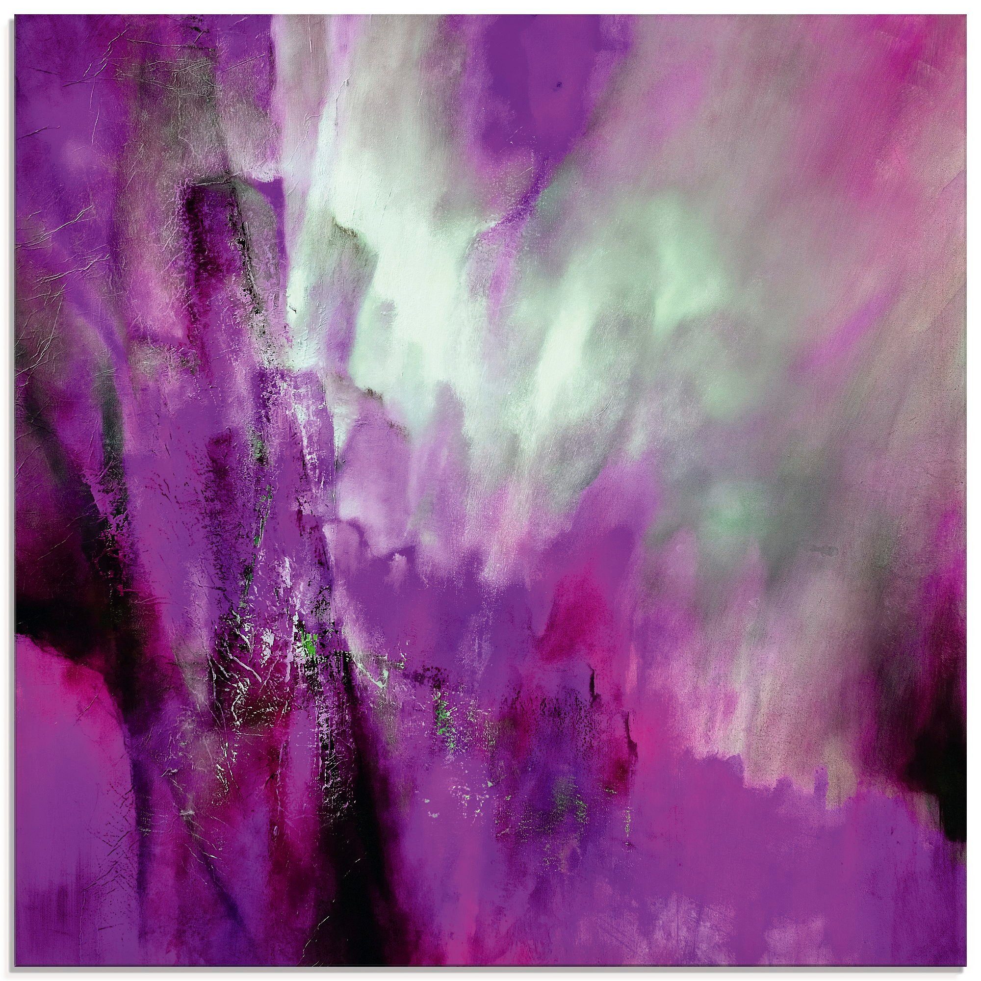 Artland Print op glas Roze licht in verschillende maten glazen artprint roze