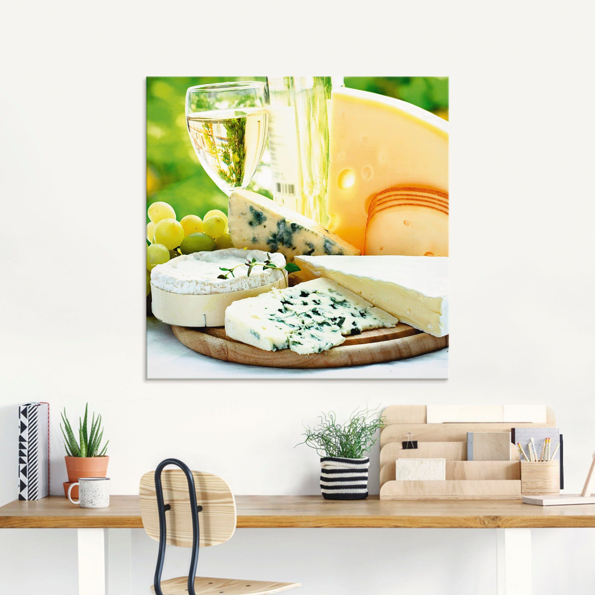 Artland Print op glas Kaas & wijn in verschillende maten