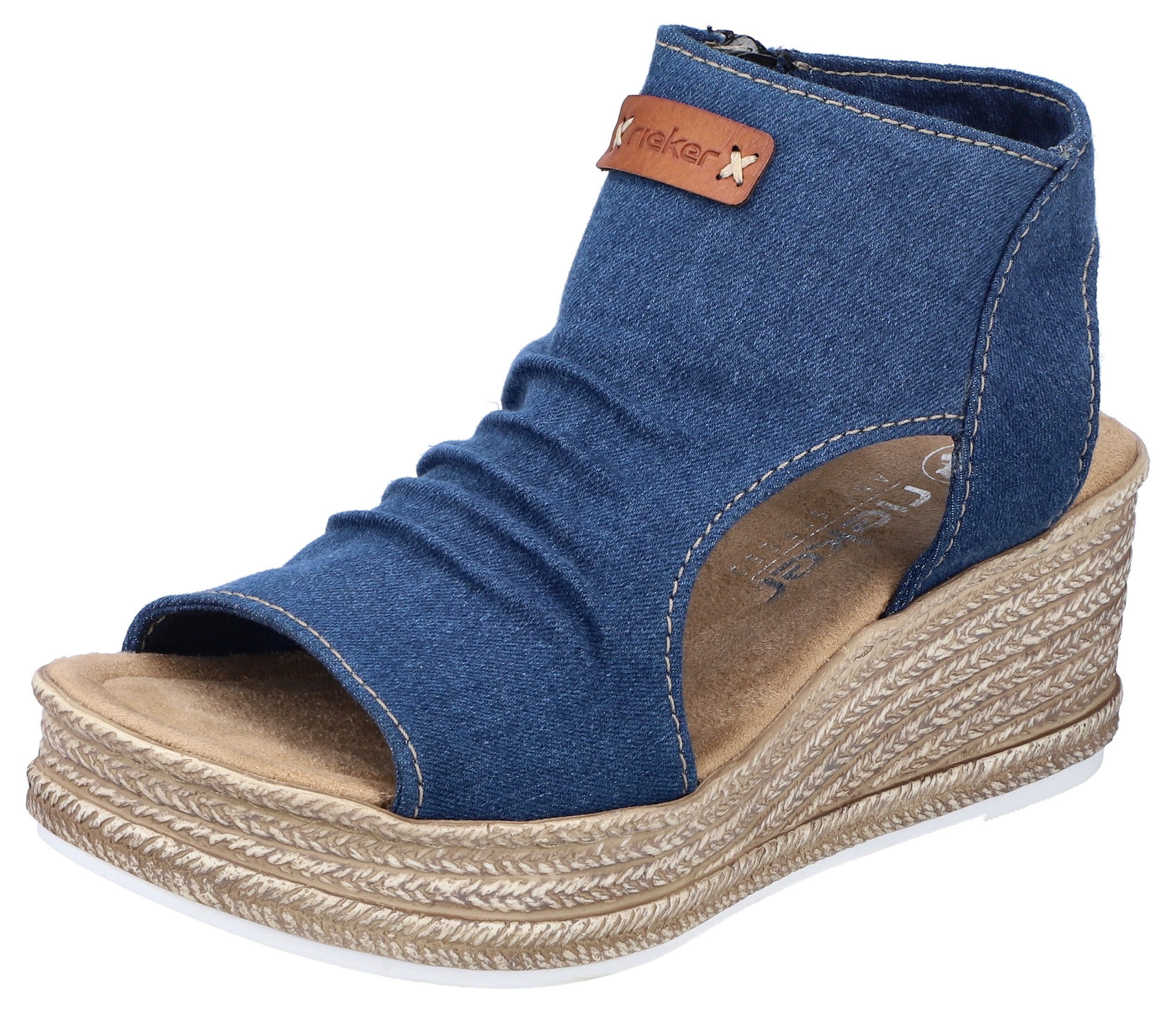 Rieker Schachtsandalen , wedge sandal, zomerschoen, plateauzool, in vegan uitvoering