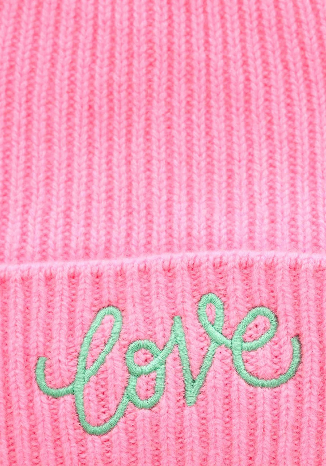 Zwillingsherz Beanie met Love borduursel (set)