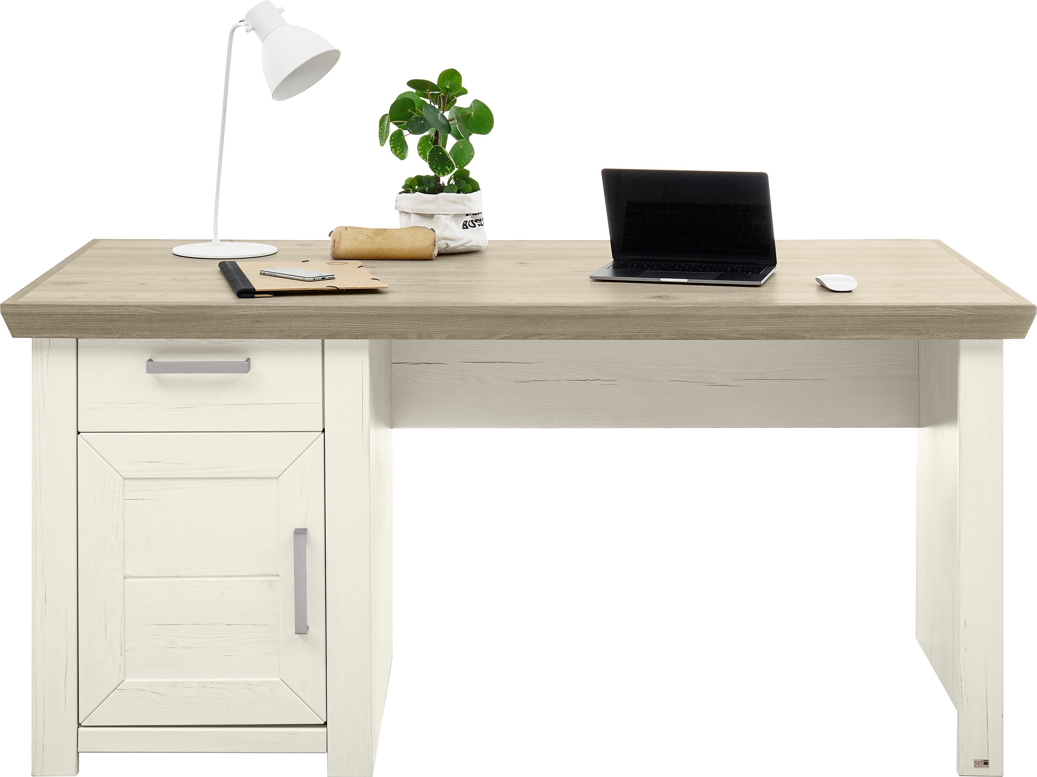 set one by Musterring Bureau York Breedte 165 cm bureaus bruin