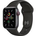 apple watch se gps + cellular, aluminium kast met sportbandje 40 mm inclusief oplaadstation (magnetische oplaadkabel) zwart