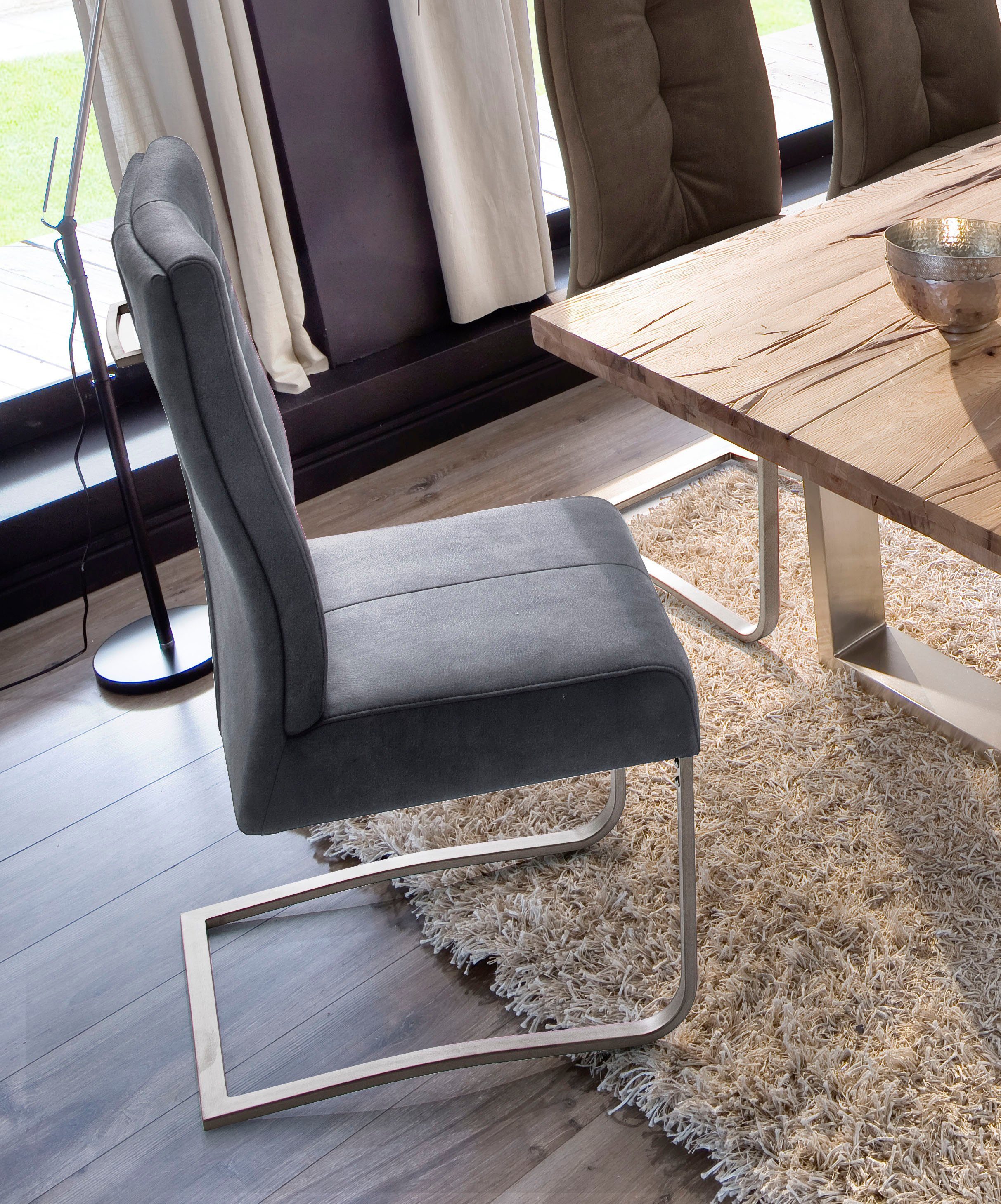 MCA furniture Eetkamerstoel Salva sledestoel 1 met pocketvering, belastbaar tot max. 120 kg (2 stuks)