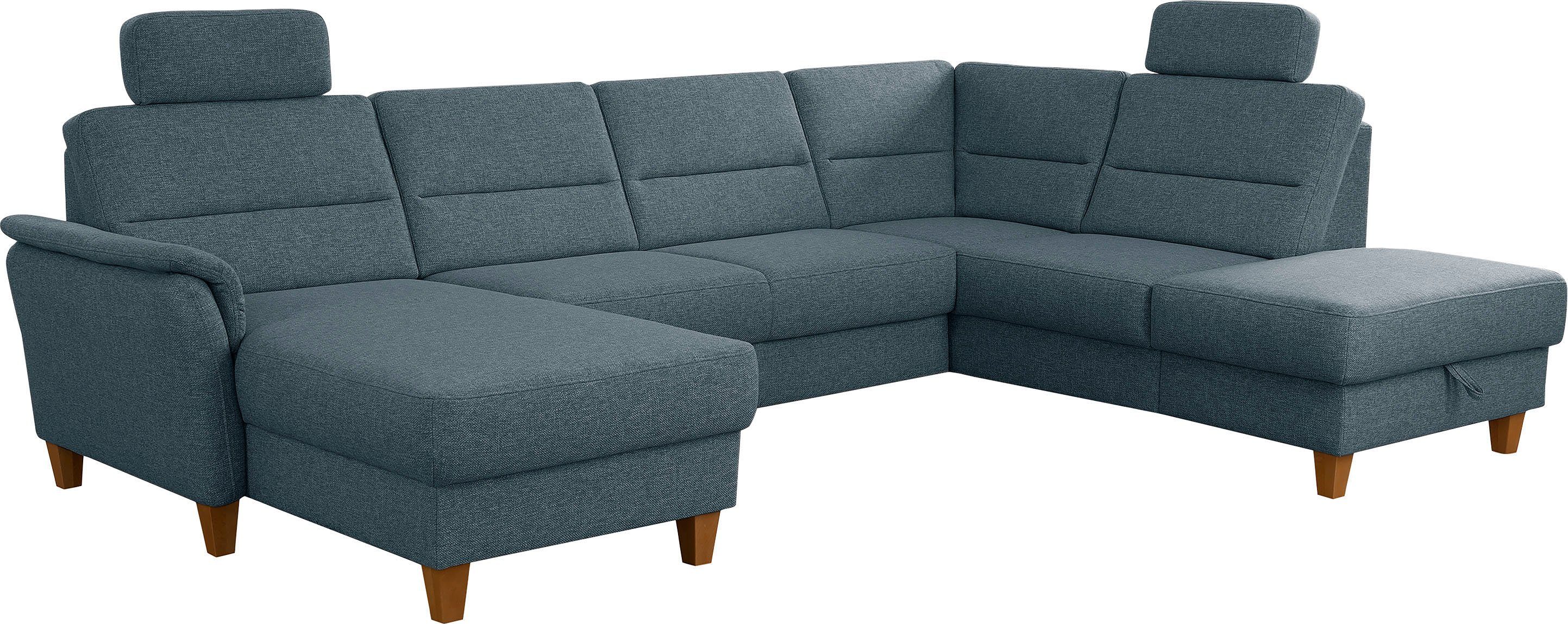 Home affaire Zithoek Palmera U-vorm, B: 308 cm optioneel bedfunctie & bedlade, veerkern