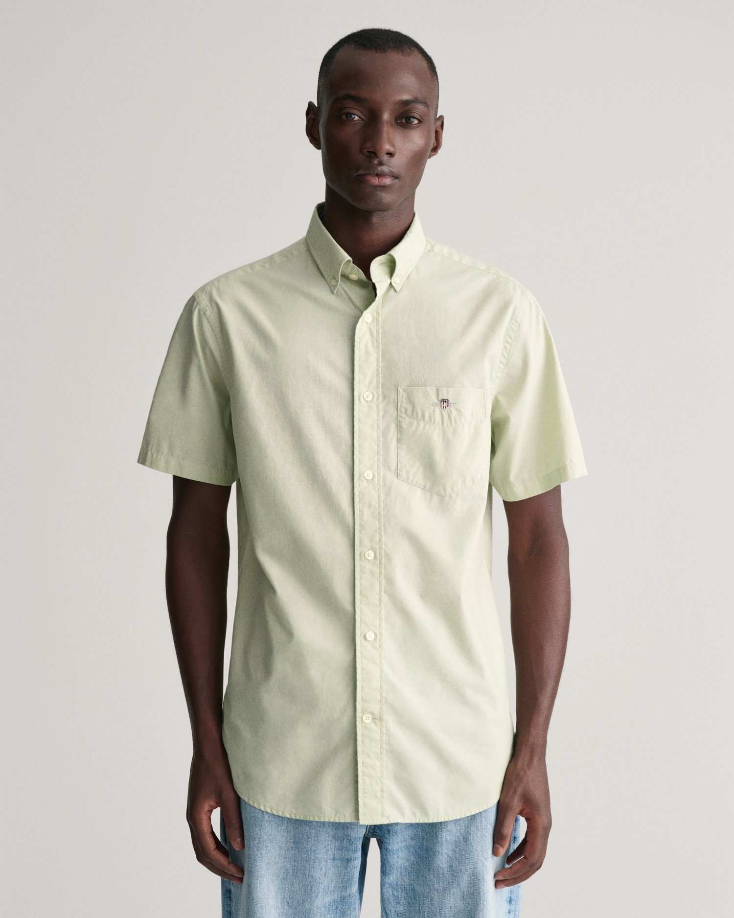 Gant Overhemd met korte mouwen Regular fit poplin overhemd licht slijtvast easy care