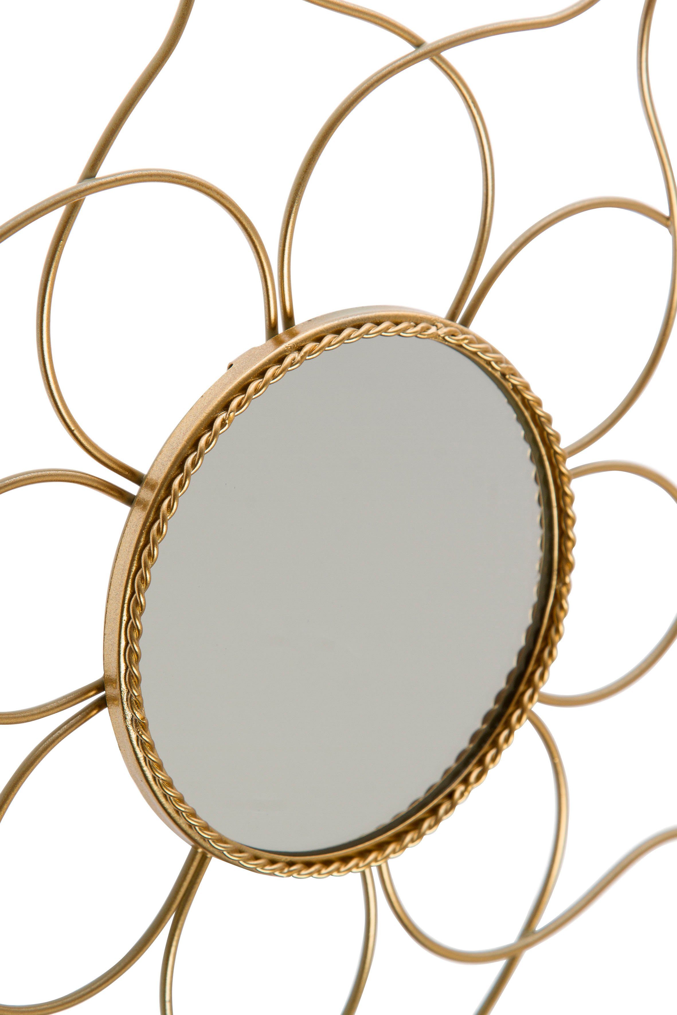 Myflair Möbel & Accessoires Sierspiegel Pauli Wandspiegel, goudkleur, landhuis, rond, frame van metaal, bloemmodel (set, 3 stuks)