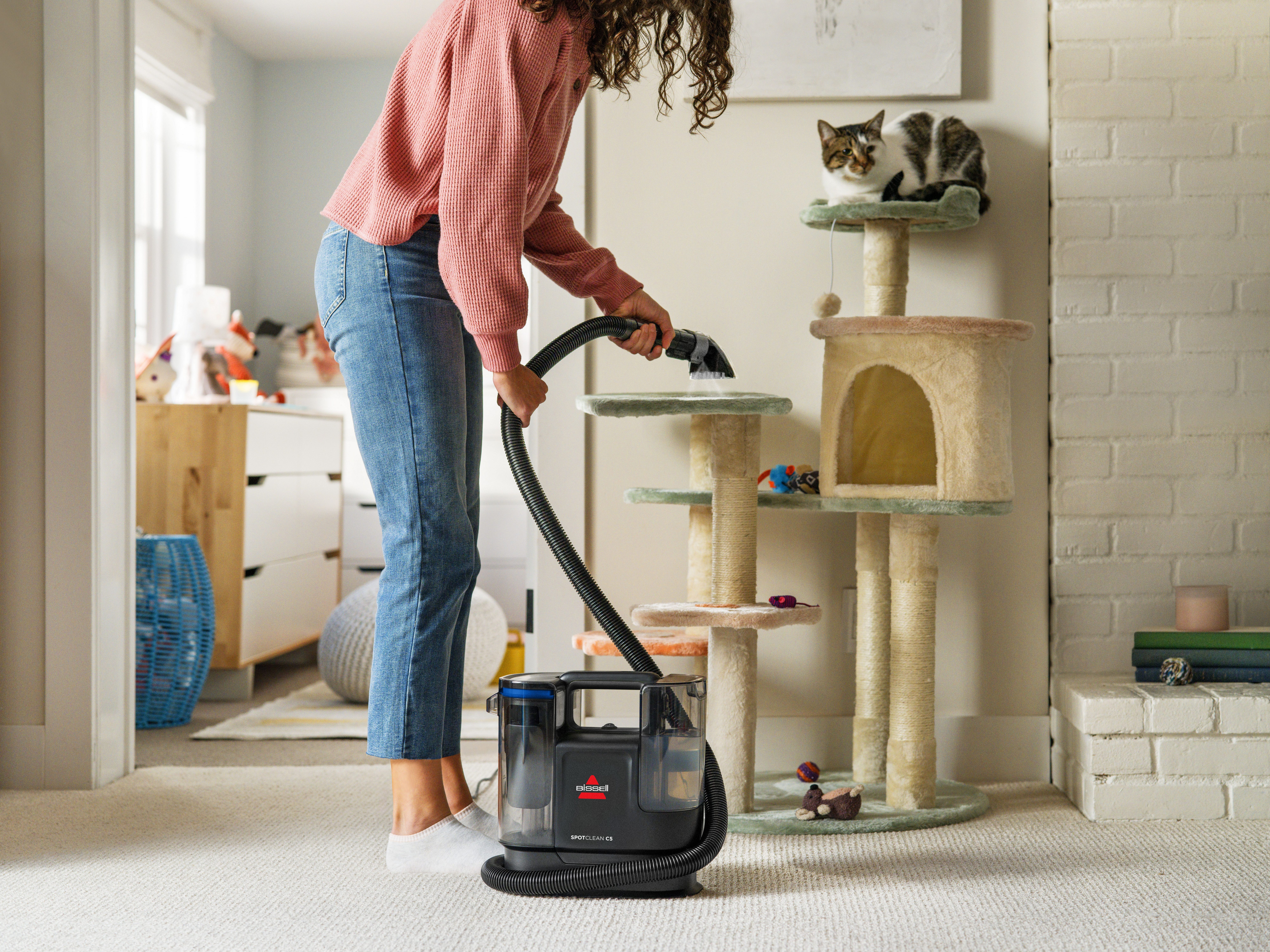 Bissell Waszuiger 3928N, SpotClean C5 Select, krachtig, klein, dual-tank >15kpa, zelfreinigend, reinigt vlekken op tapijt, bekleding, autostoel