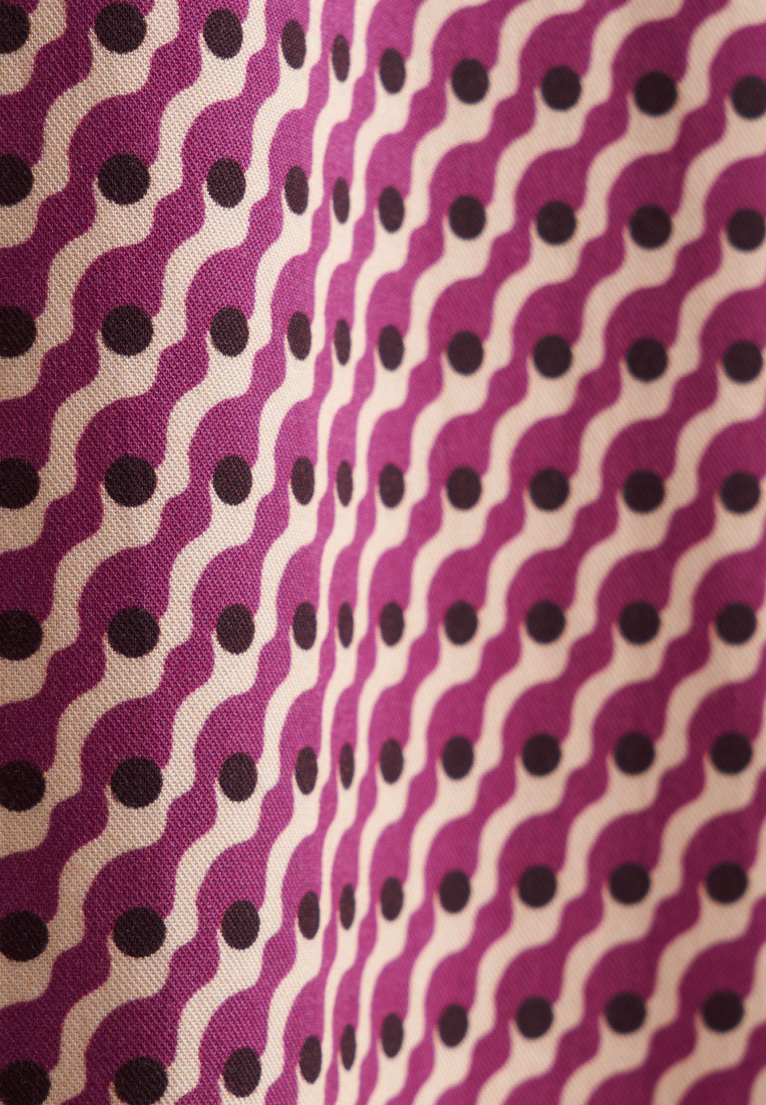 seidensticker Zomerjurk Zwarte roos Lange mouwen kraag print
