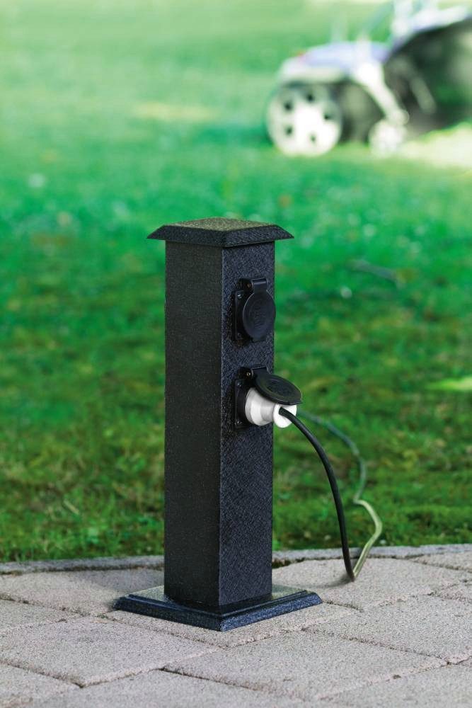 EGLO Tuinlamp PARK4 stekkerpaal, tuinstekker, 4 stekkers, zwart, IP44 (1 stuk)