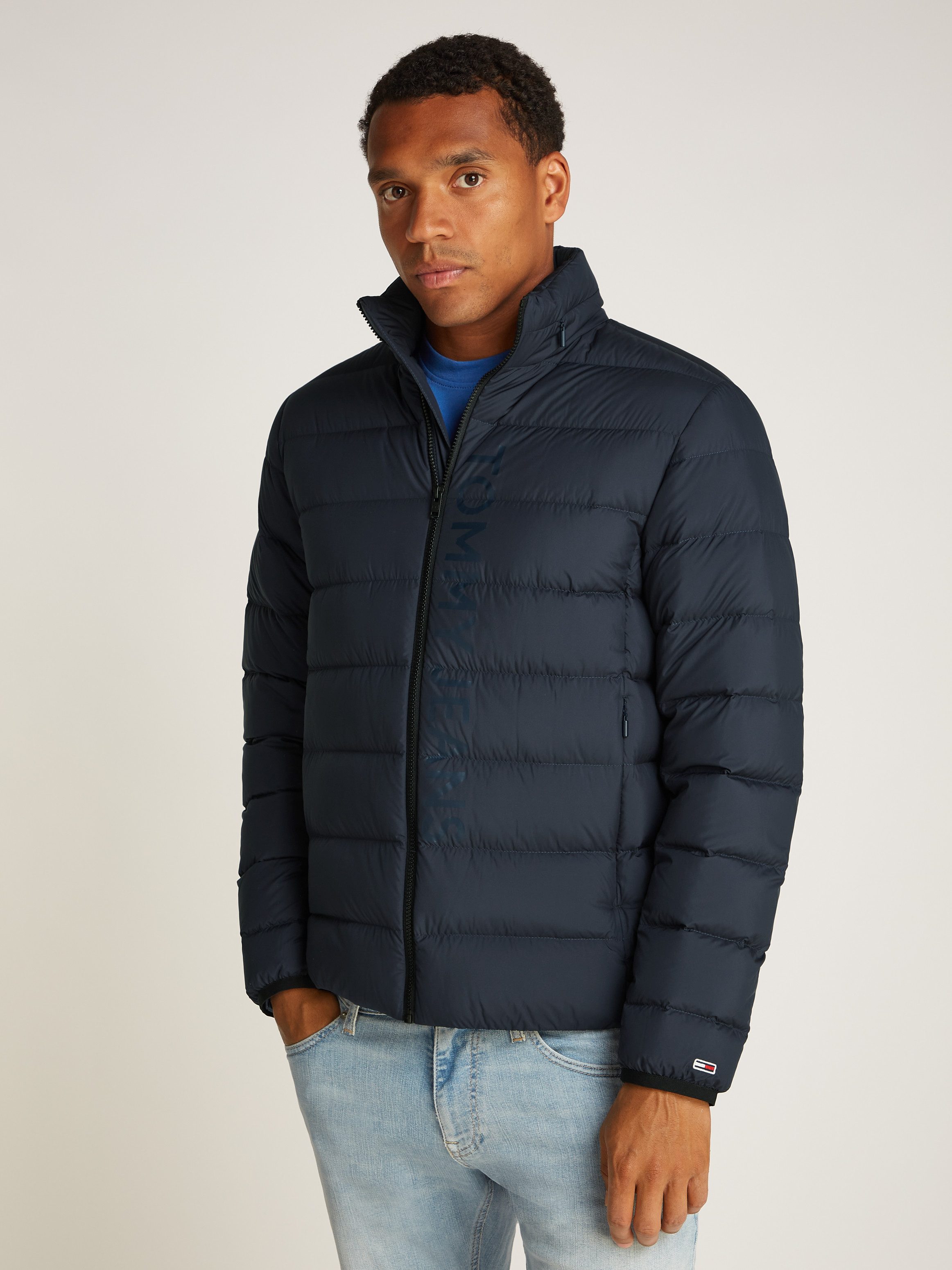 TOMMY JEANS Gewatteerde jas TJM LT DOWN PRINTED JACKET heren winterjassen maat XL blauw