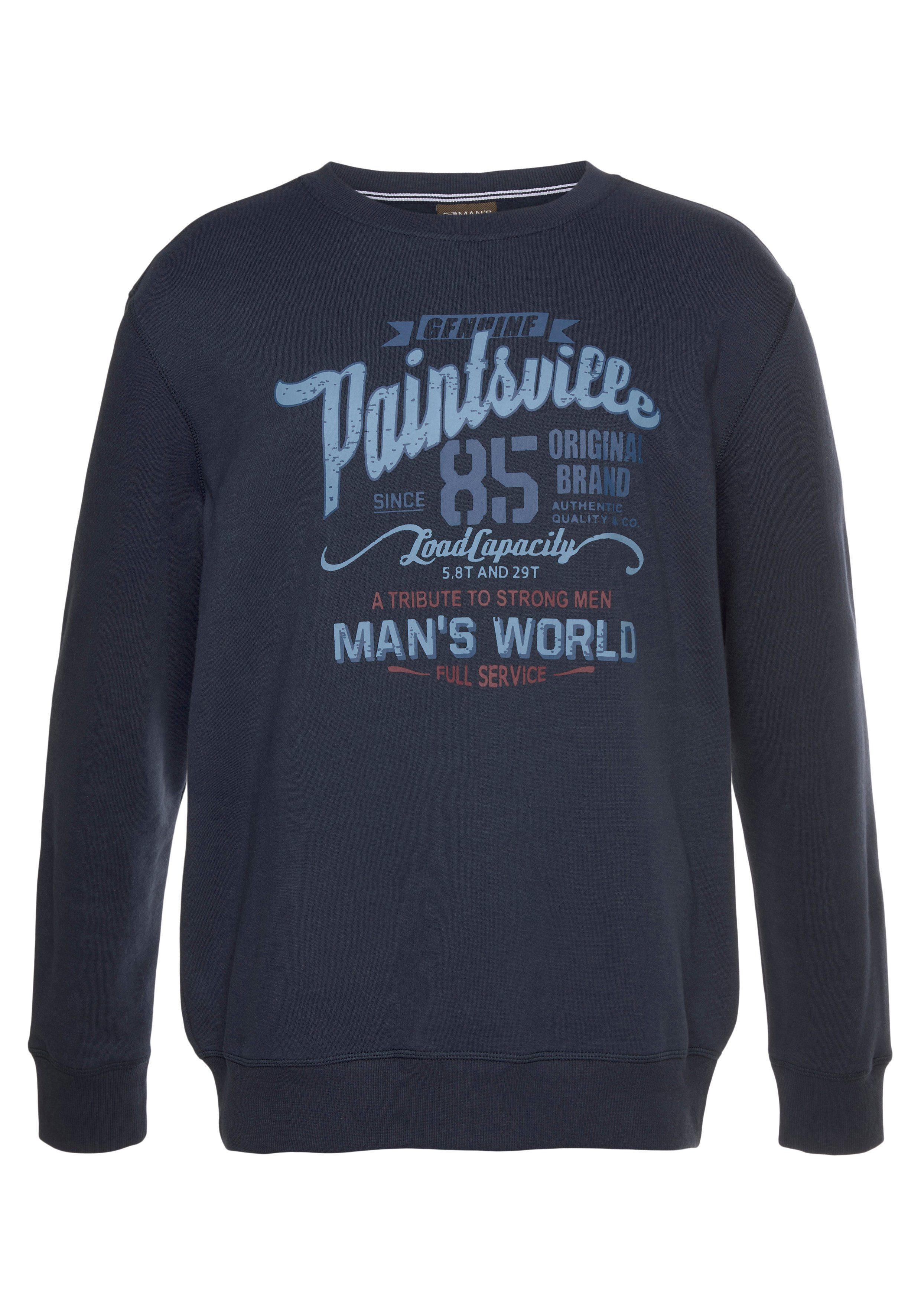 Man's World Sweatshirt Lange mouwen, casual print, ronde hals, van katoenmix
