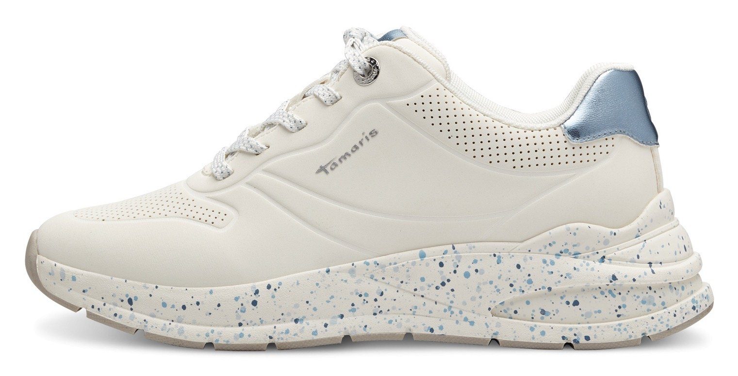 Tamaris Sneakers met gespikkelde zool, vrijetijdsschoen, lage schoen, veterschoen