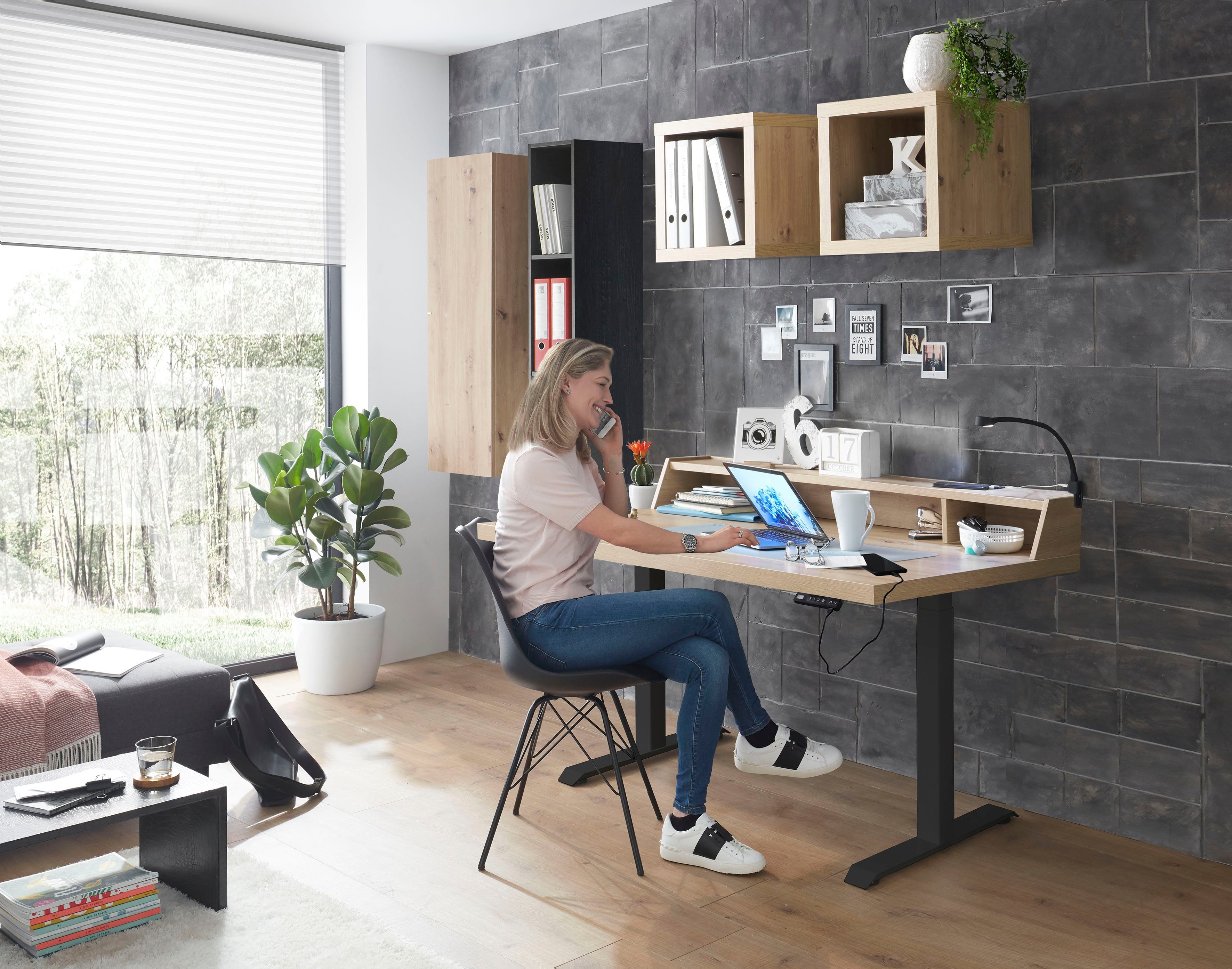 Mäusbacher Bureau Big System Office Breedte 120 cm, elektrisch in hoogte verstelbaar