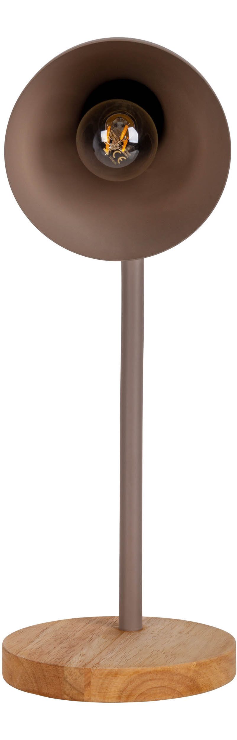 näve Bureaulamp Marie Voet en kap deels van hout, kap flexibel beweegbaar, E14 (1 stuk)