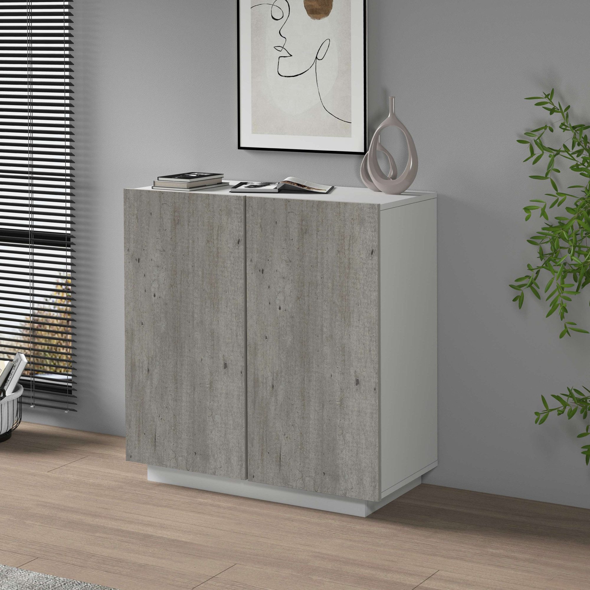 INOSIGN Archiefkast Coro, Multifunctionele kast, Bureaukast met 2 deuren & verstelbare legplanken, hoogte 86 of 166 cm, made in italy