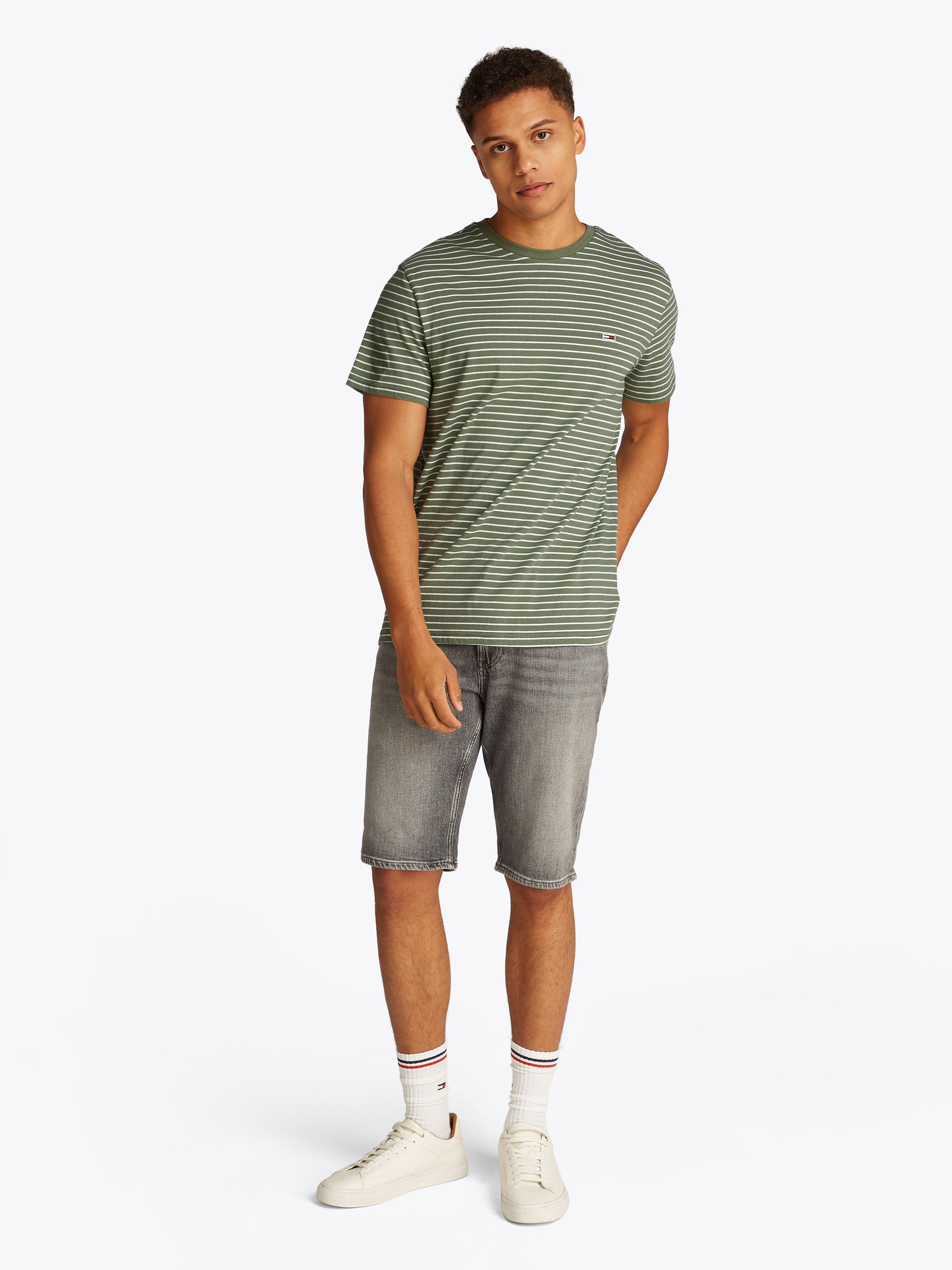 TOMMY JEANS Shirt met ronde hals TJM SLIM STRIPE TEE