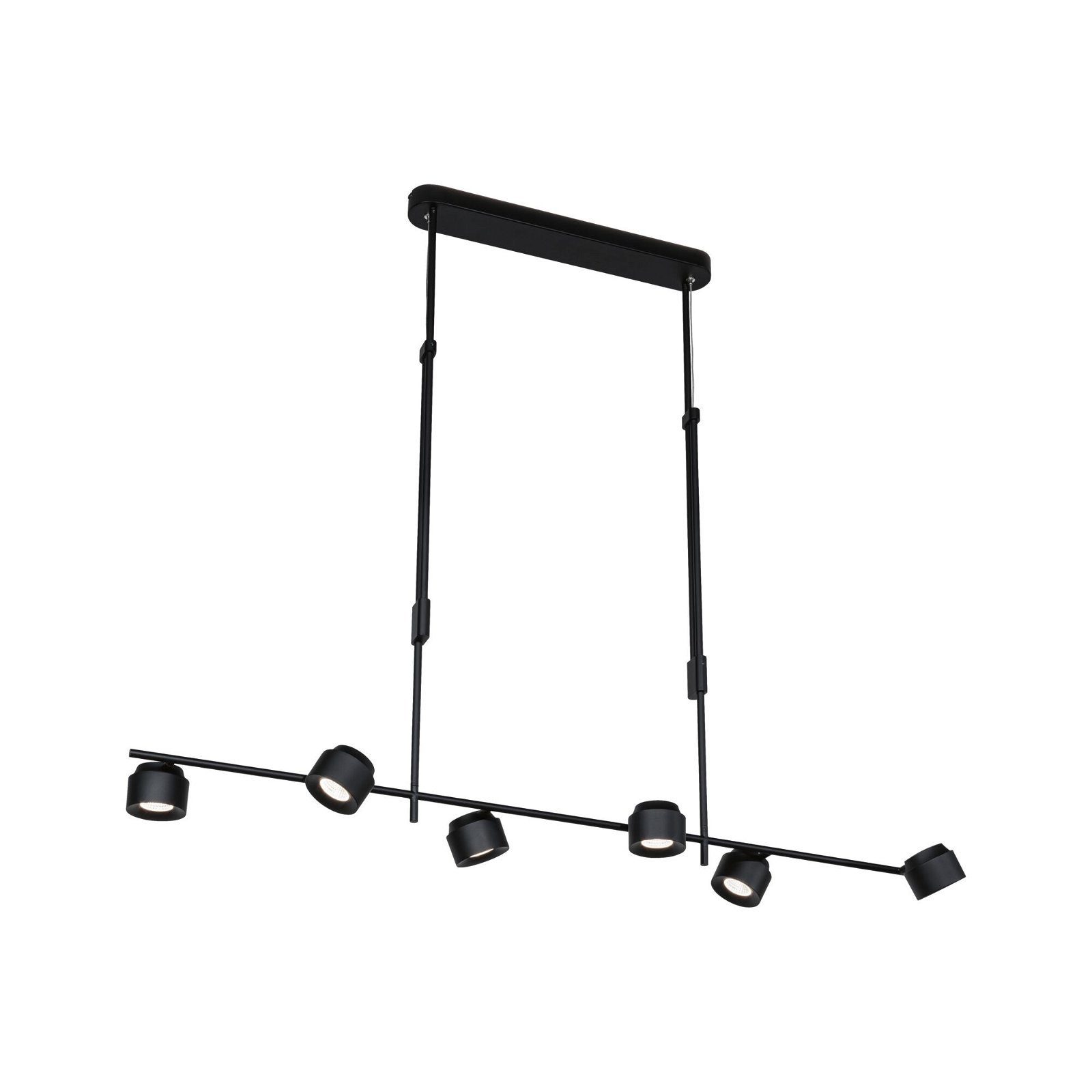 Paulmann Led-hanglamp Puric Pane Effect 6x 6,5W Zwart 230V Metaal/Kunststof (1 stuk)
